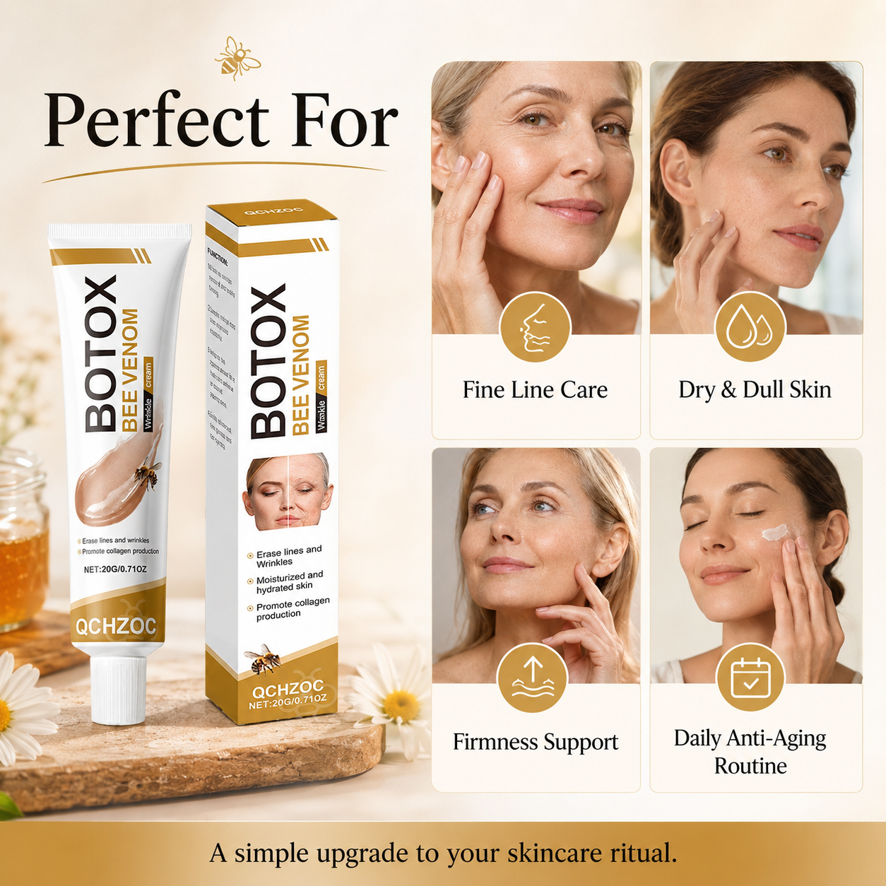 Botox Bee Venom Anti-Wrinkle Firming Cream – Targets All Types of Wrinkles for Younger-Looking Skin ✨