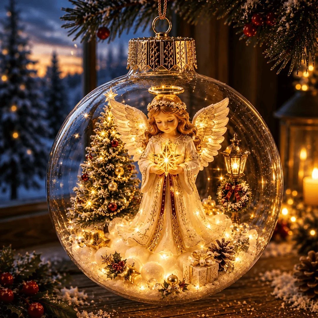 ✨🎄 Glowing Christmas Story Ornament – Light-Up Mini Holiday Scene