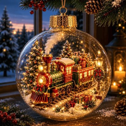 ✨🎄 Glowing Christmas Story Ornament – Light-Up Mini Holiday Scene