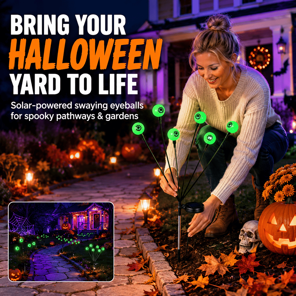 👁️ Spooky Swaying Eyeball Solar Lights – Bring Your Halloween Yard to Life!
