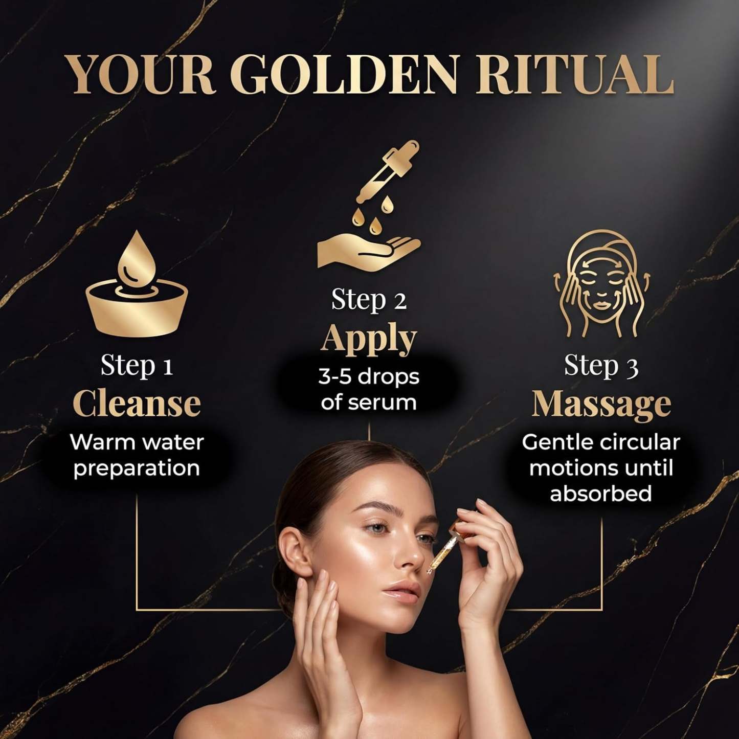 24K Gold Serum for Face, 2-Pack Anti-Aging Moisturizer with Vitamins