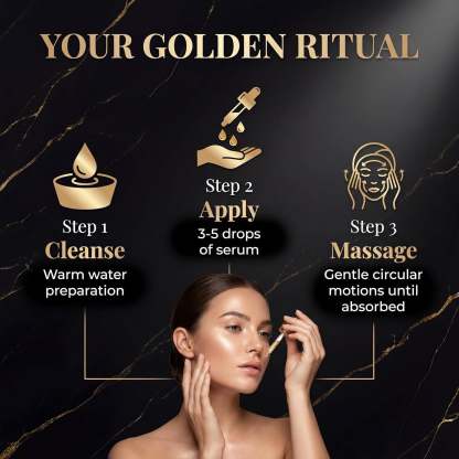 24K Gold Serum for Face, 2-Pack Anti-Aging Moisturizer with Vitamins