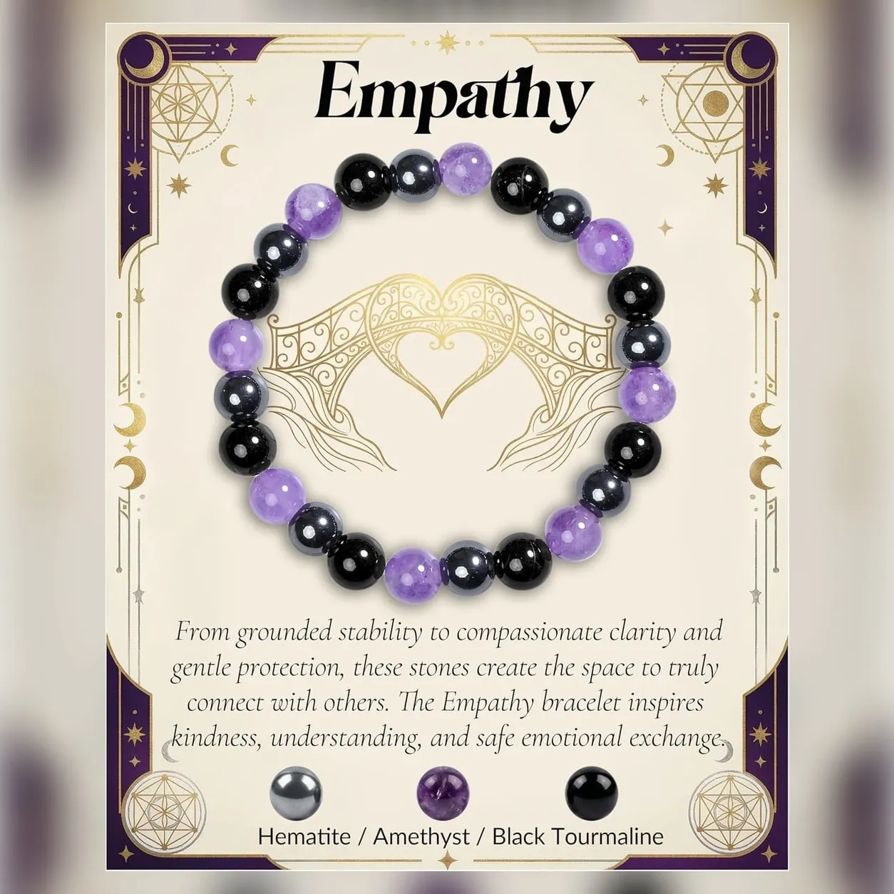 Protection Strength & Grounding Energy Black Onyx Faceted Black Glitter Stone Bracelet