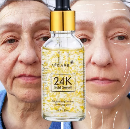 24K Gold Serum for Face, 2-Pack Anti-Aging Moisturizer with Vitamins