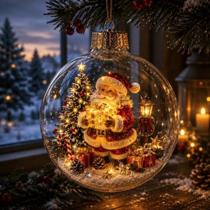 ✨🎄 Glowing Christmas Story Ornament – Light-Up Mini Holiday Scene