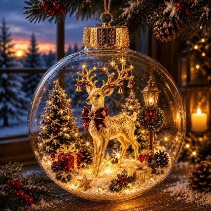 ✨🎄 Glowing Christmas Story Ornament – Light-Up Mini Holiday Scene
