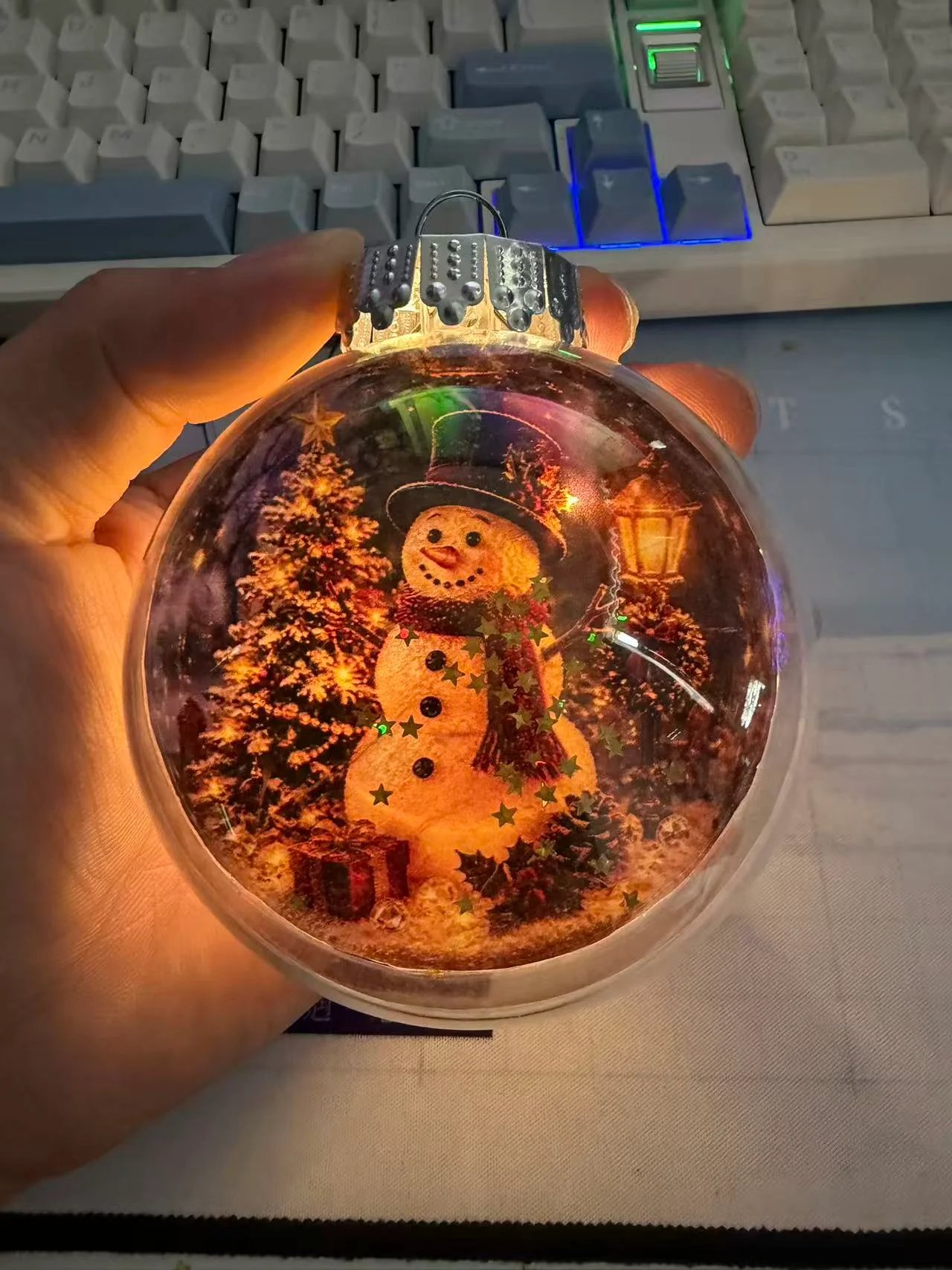 Customer Christmas ornament display