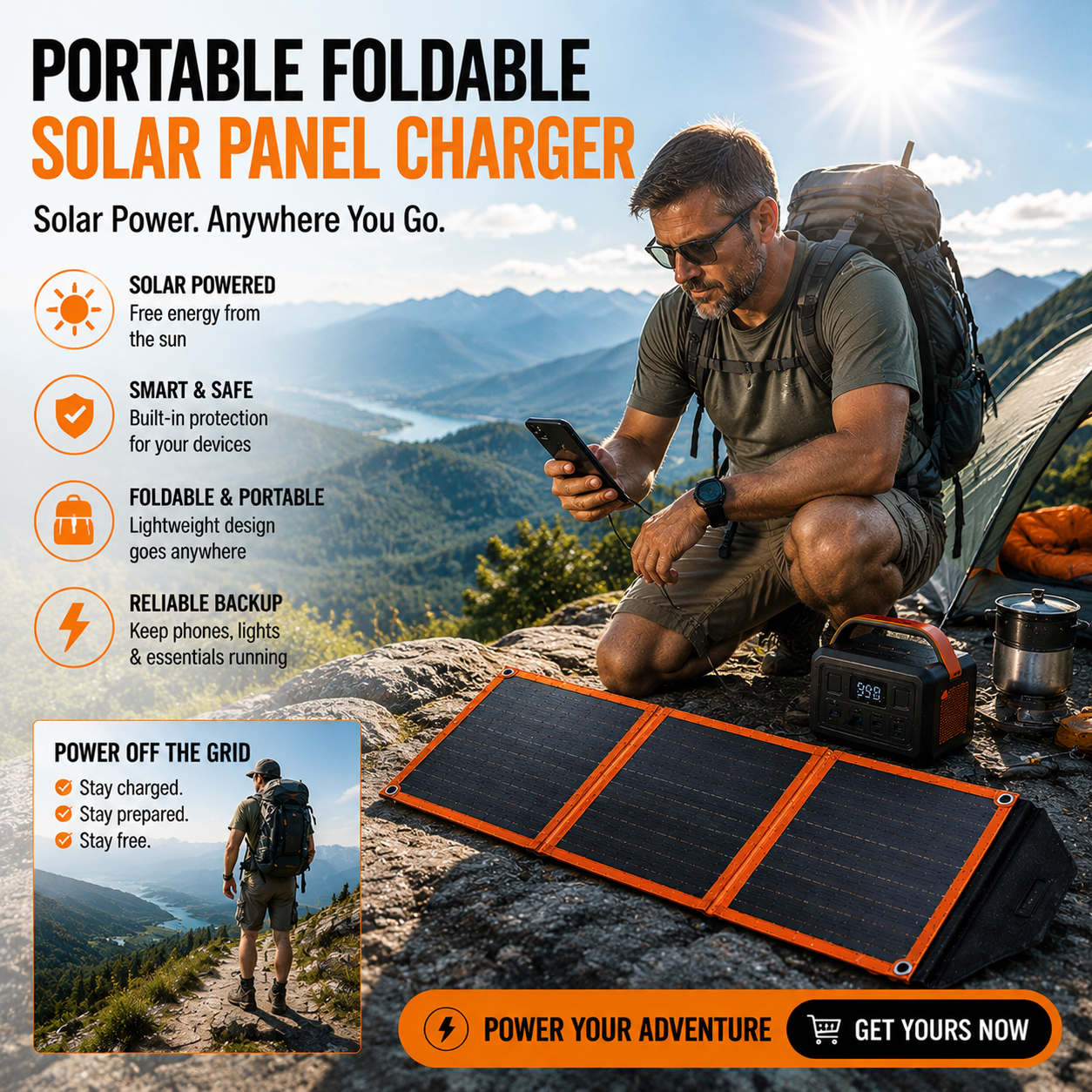 ☀️ Portable Foldable Solar Panel Charger