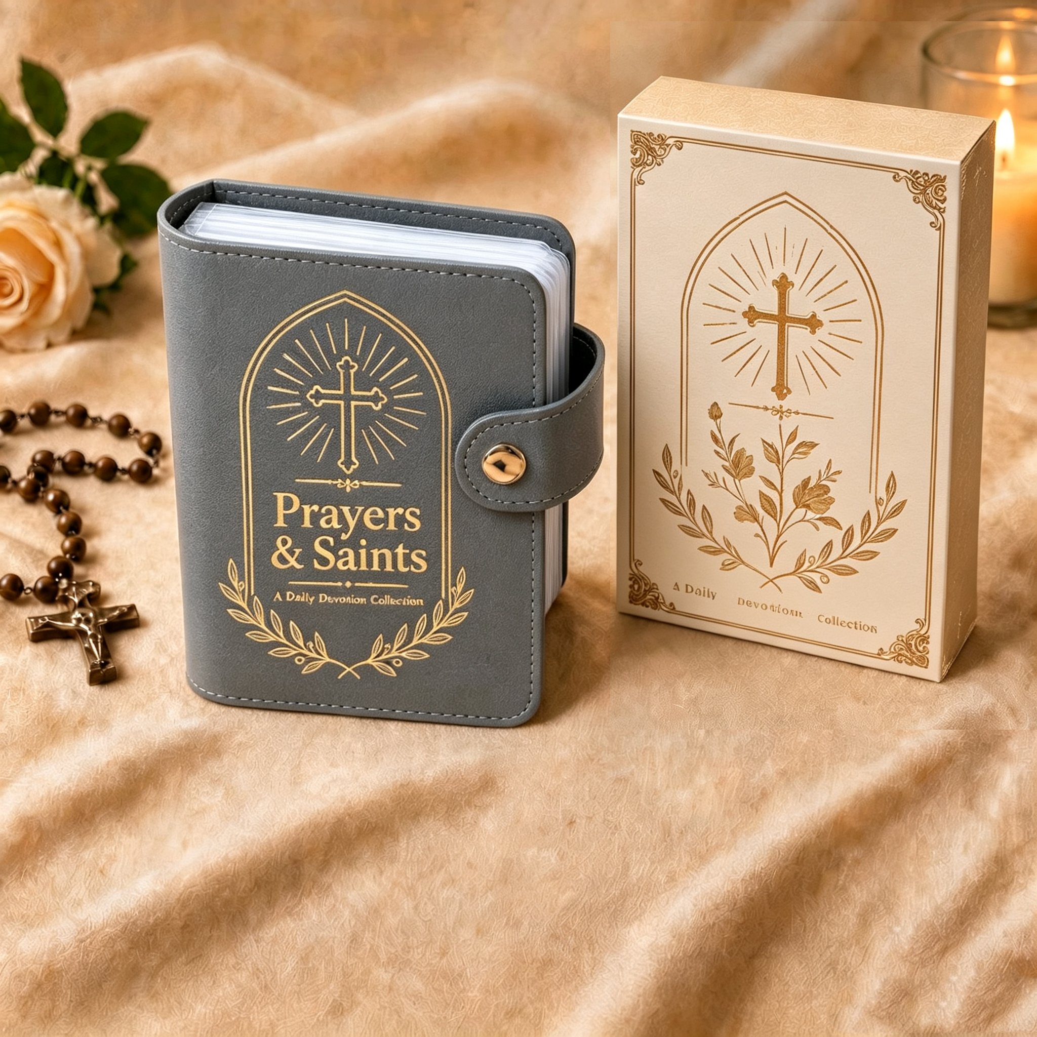 📖Premium Leather Prayer Card Holder Set – Includes Daily Prayer Cards for Faith, Reflection & Inspiration