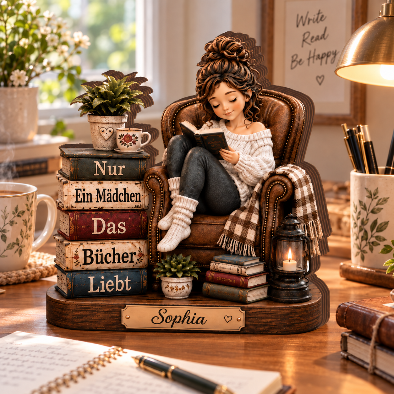 Custom Holzblock für Buch liebhaber, nur ein Mädchen, das Bücher tafeln liebt.