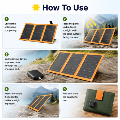 ☀️ Portable Foldable Solar Panel Charger