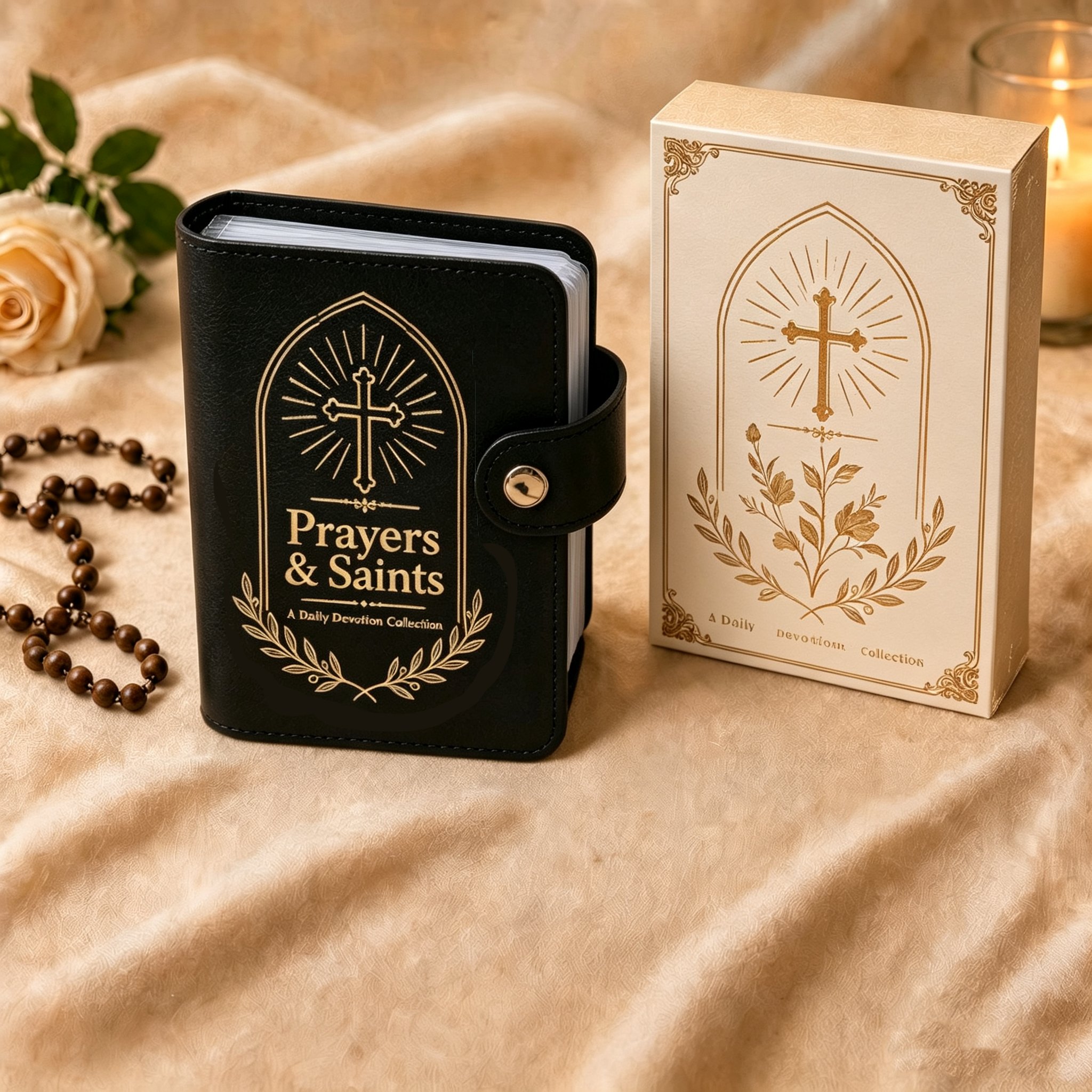 📖Premium Leather Prayer Card Holder Set – Includes Daily Prayer Cards for Faith, Reflection & Inspiration