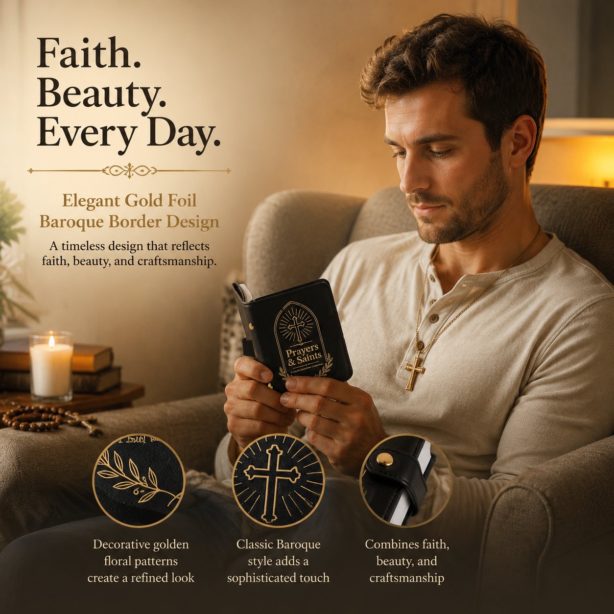 📖Premium Leather Prayer Card Holder Set – Includes Daily Prayer Cards for Faith, Reflection & Inspiration