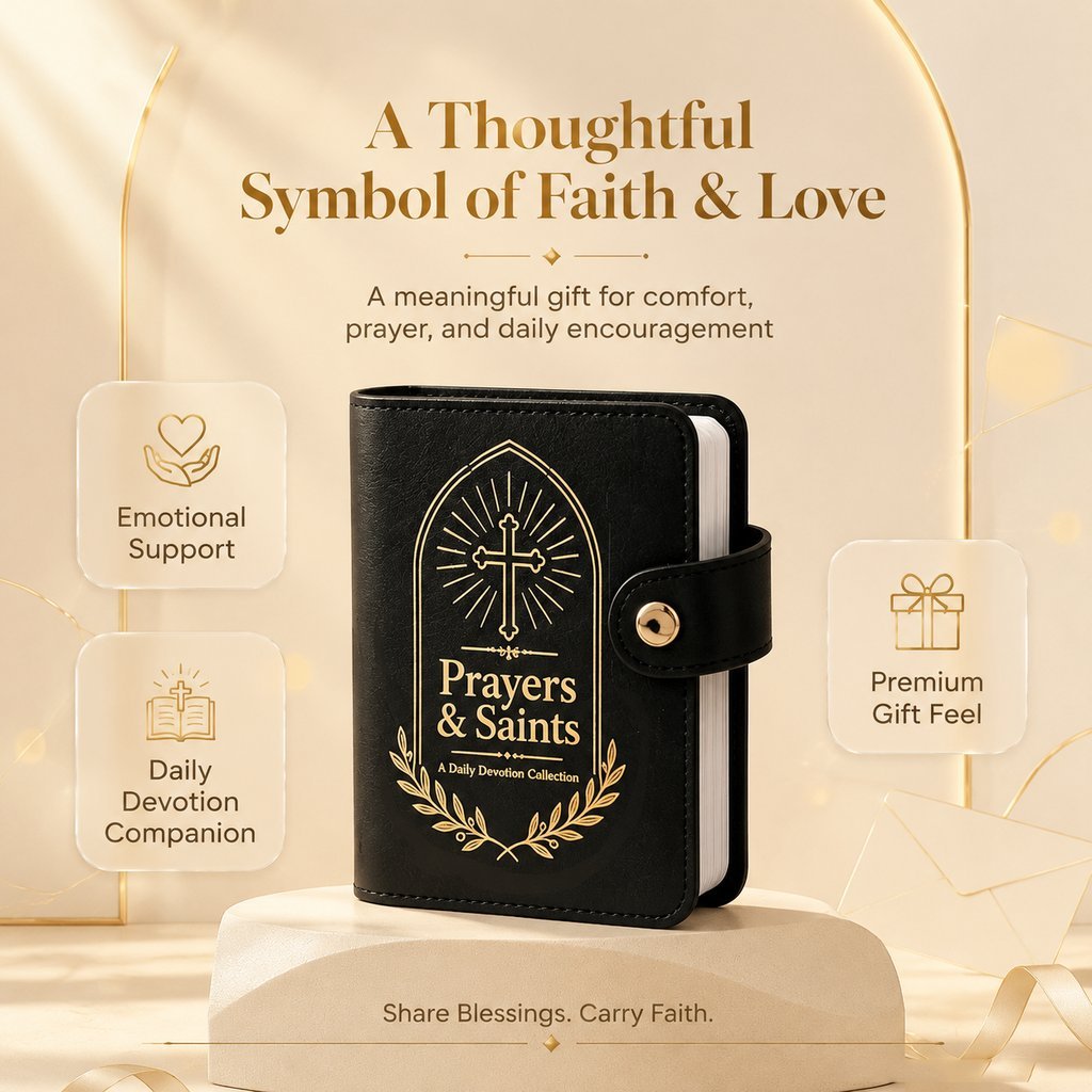📖Premium Leather Prayer Card Holder Set – Includes Daily Prayer Cards for Faith, Reflection & Inspiration