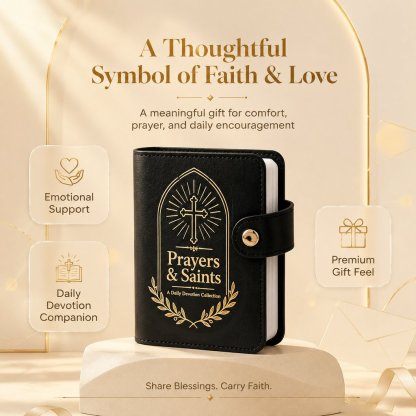 📖Premium Leather Prayer Card Holder Set – Includes Daily Prayer Cards for Faith, Reflection & Inspiration