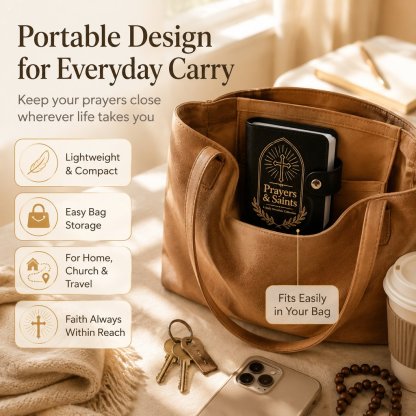 📖Premium Leather Prayer Card Holder Set – Includes Daily Prayer Cards for Faith, Reflection & Inspiration