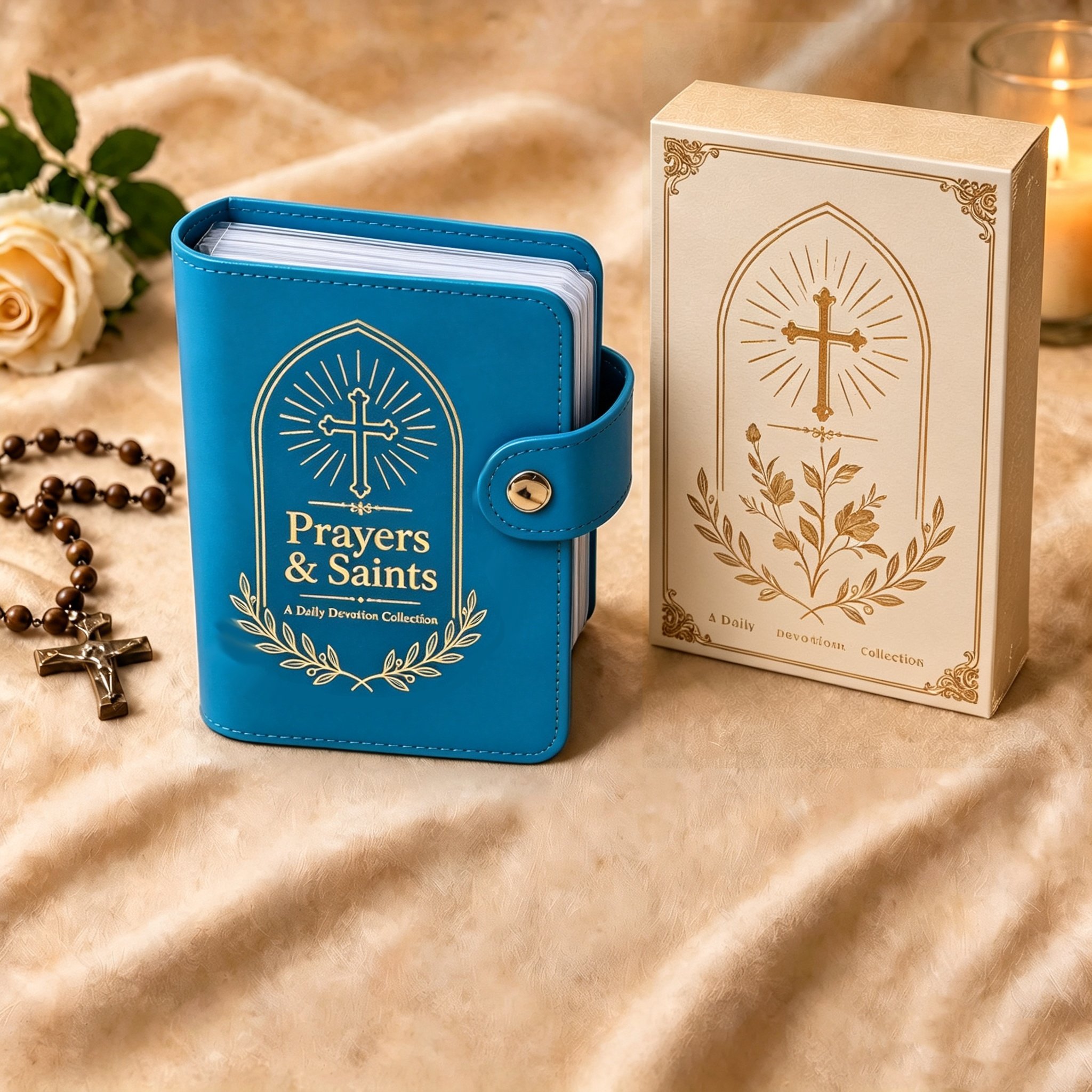 📖Premium Leather Prayer Card Holder Set – Includes Daily Prayer Cards for Faith, Reflection & Inspiration