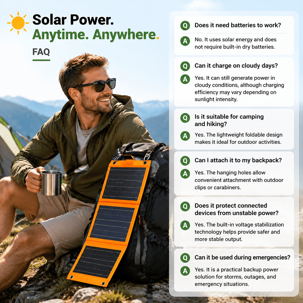 ☀️ Portable Foldable Solar Panel Charger