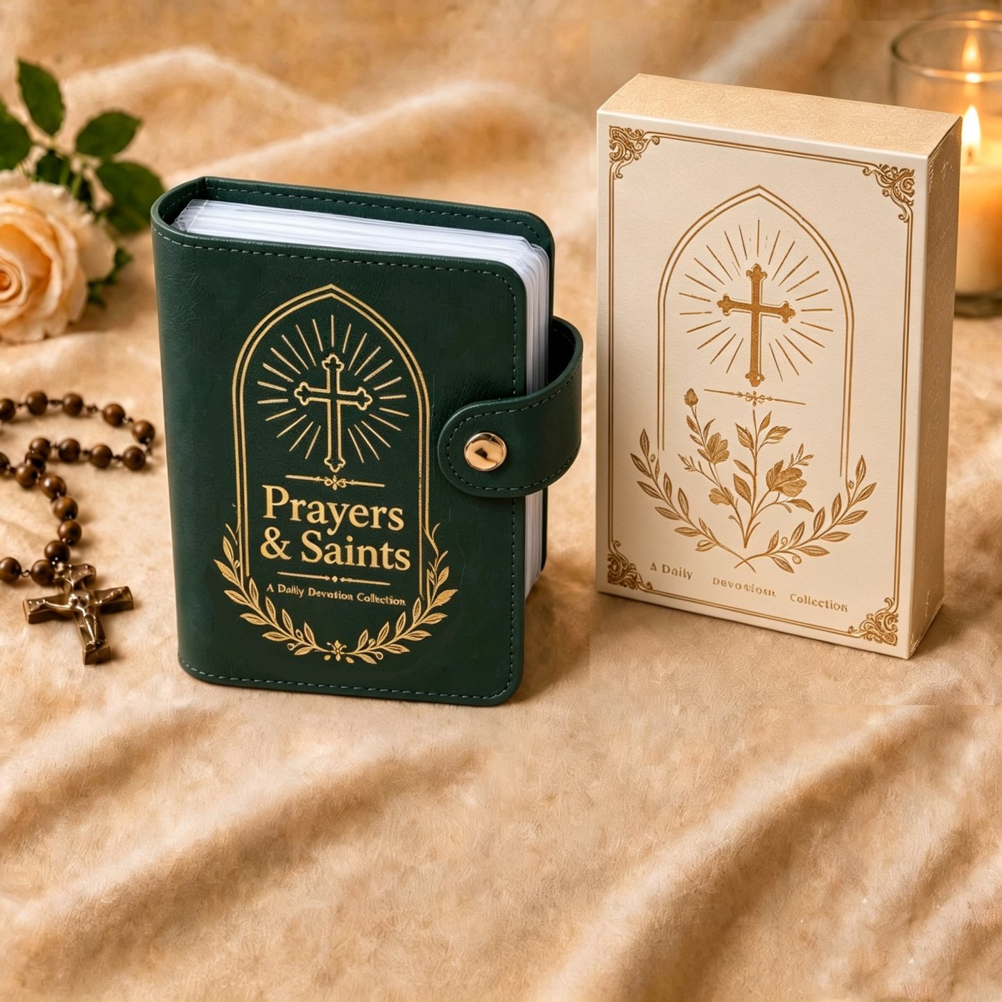 📖Premium Leather Prayer Card Holder Set – Includes Daily Prayer Cards for Faith, Reflection & Inspiration