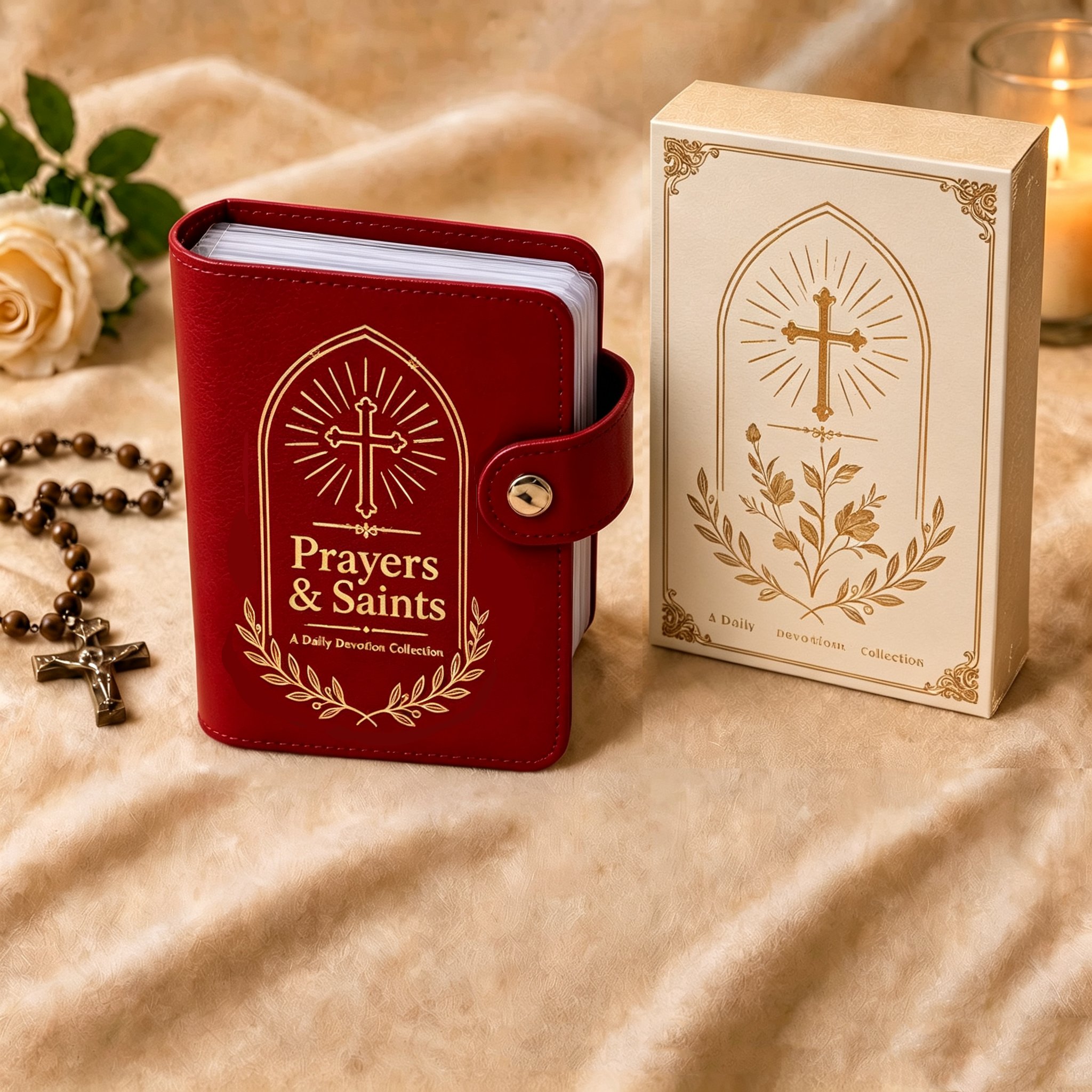 📖Premium Leather Prayer Card Holder Set – Includes Daily Prayer Cards for Faith, Reflection & Inspiration