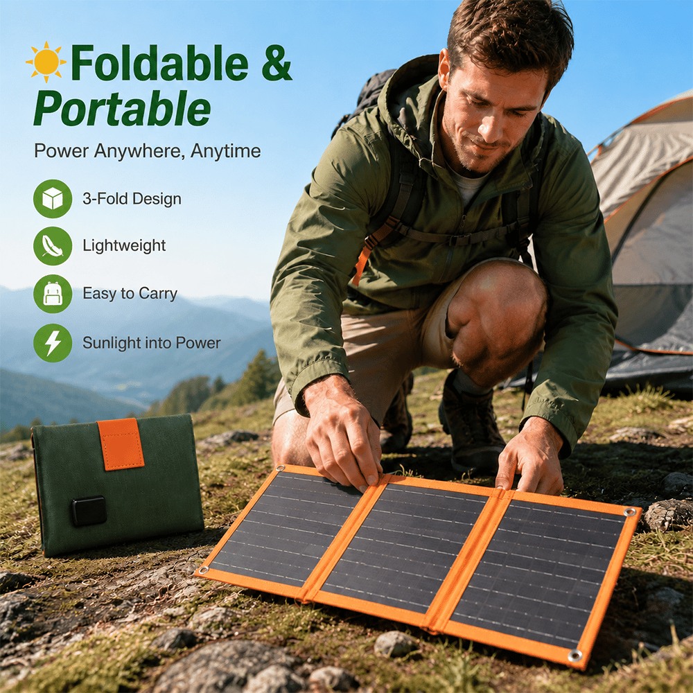 ☀️ Portable Foldable Solar Panel Charger