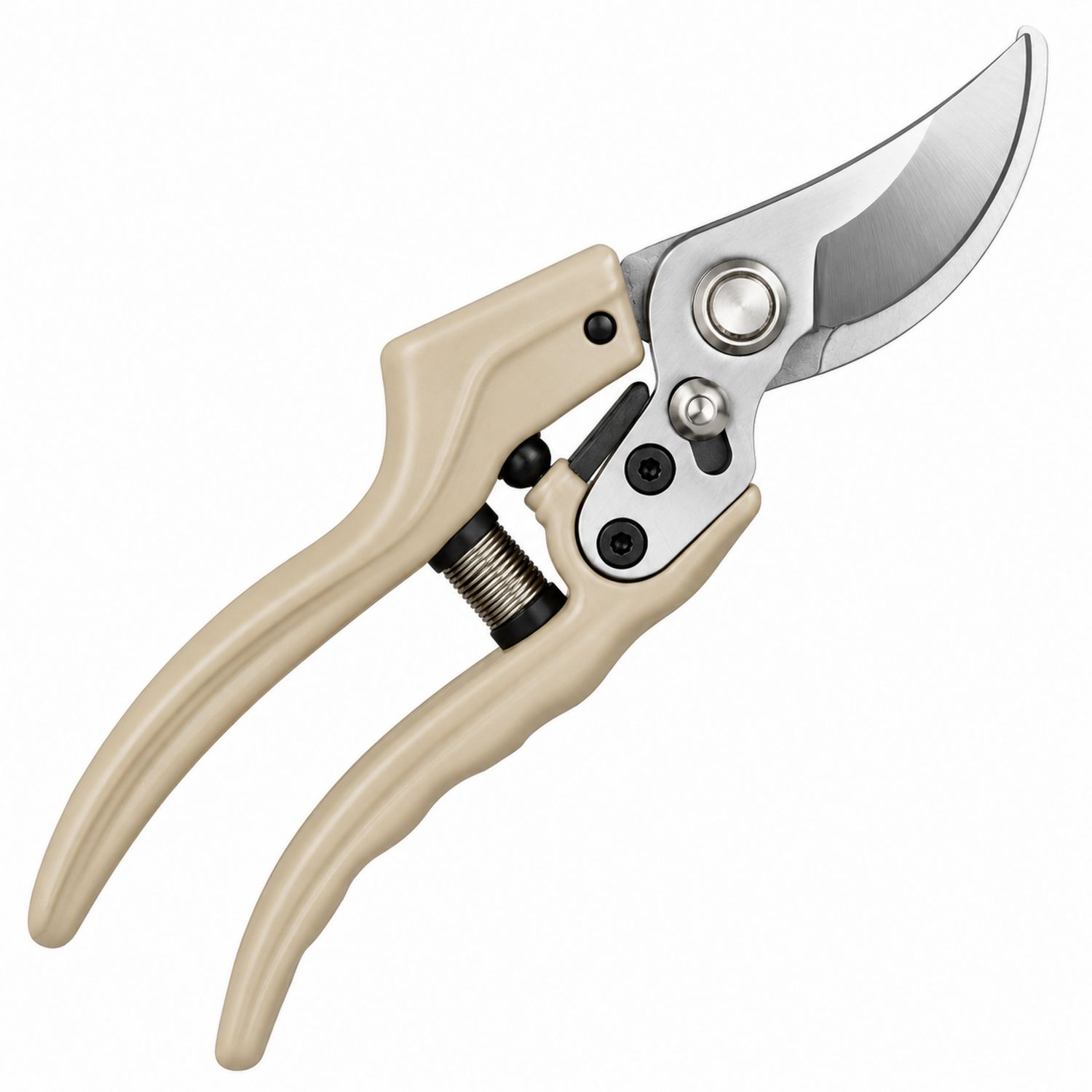 Sécateur de Jardin à Lame Courbe en Acier Inoxydable Beige Ergonomique