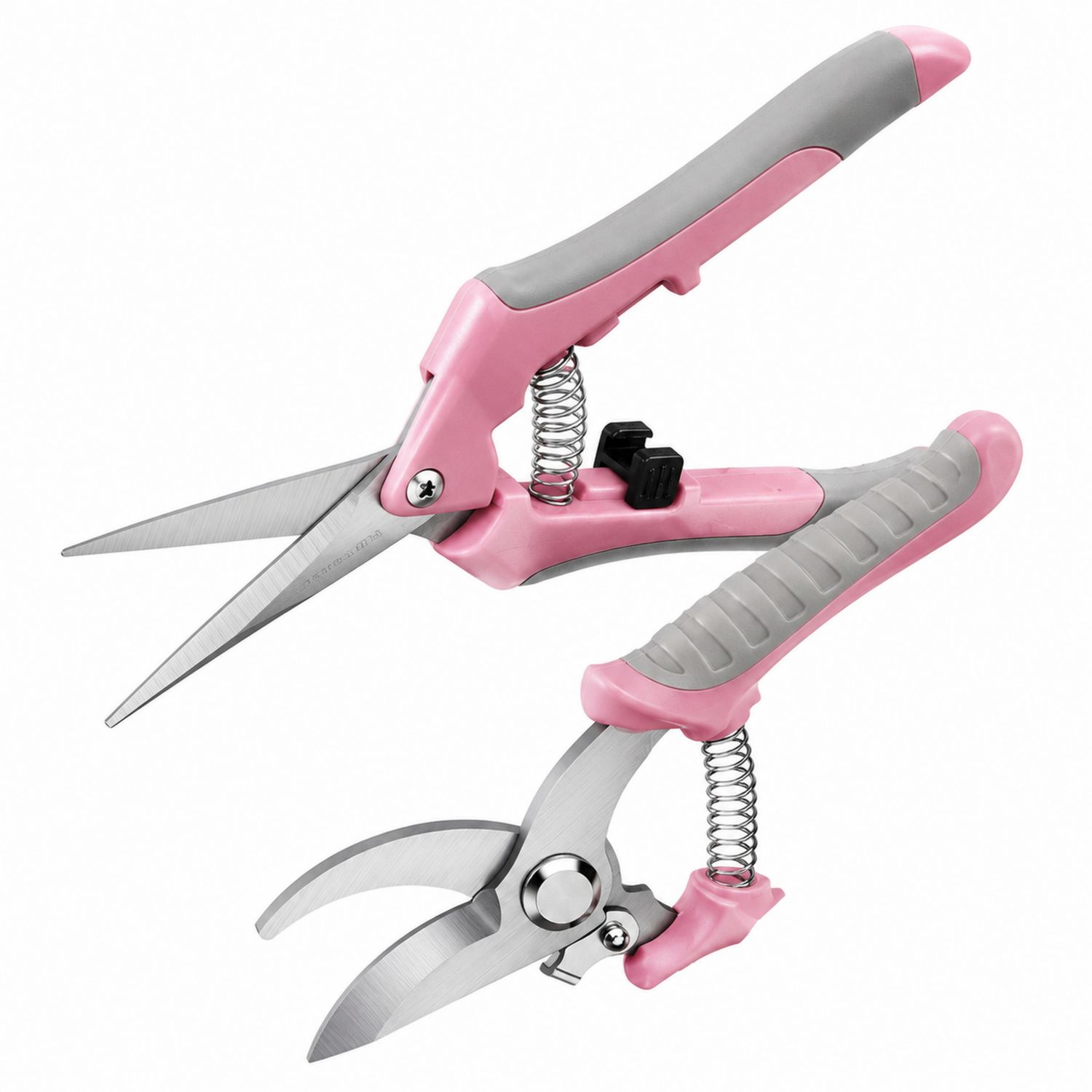 Sécateurs de Jardinage Roses et Gris avec Lame en Inox