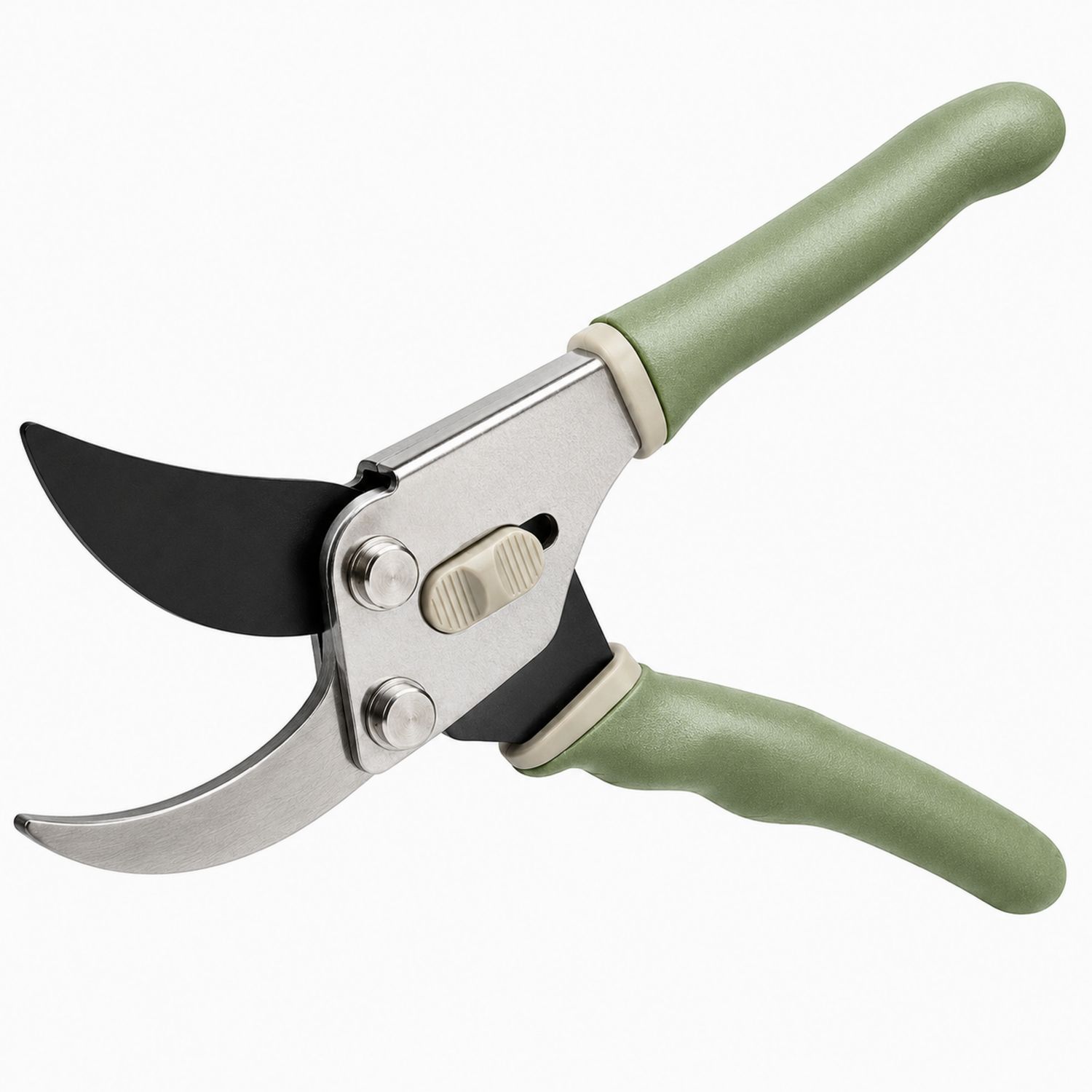 Sécateur manuel ergonomique vert pour jardinage