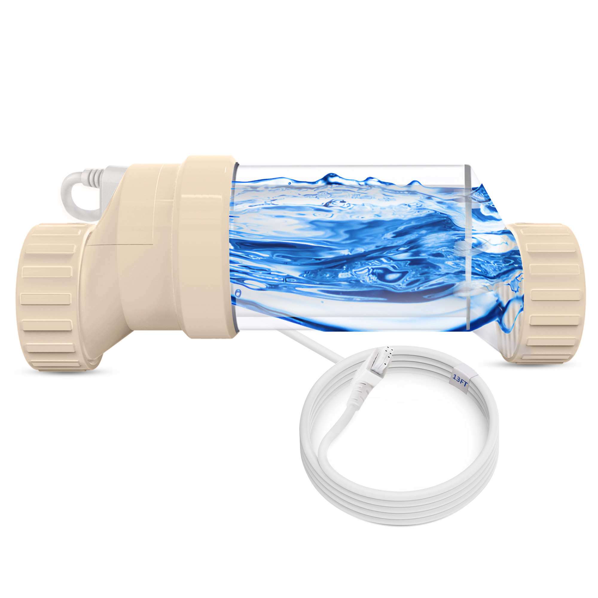 Salt Cell for Pool - Fits for Hayward Salt Cell T-3, up to 15,000 Gallon In-Ground Swimming Pools, Clear Case, 2-Year Warranty