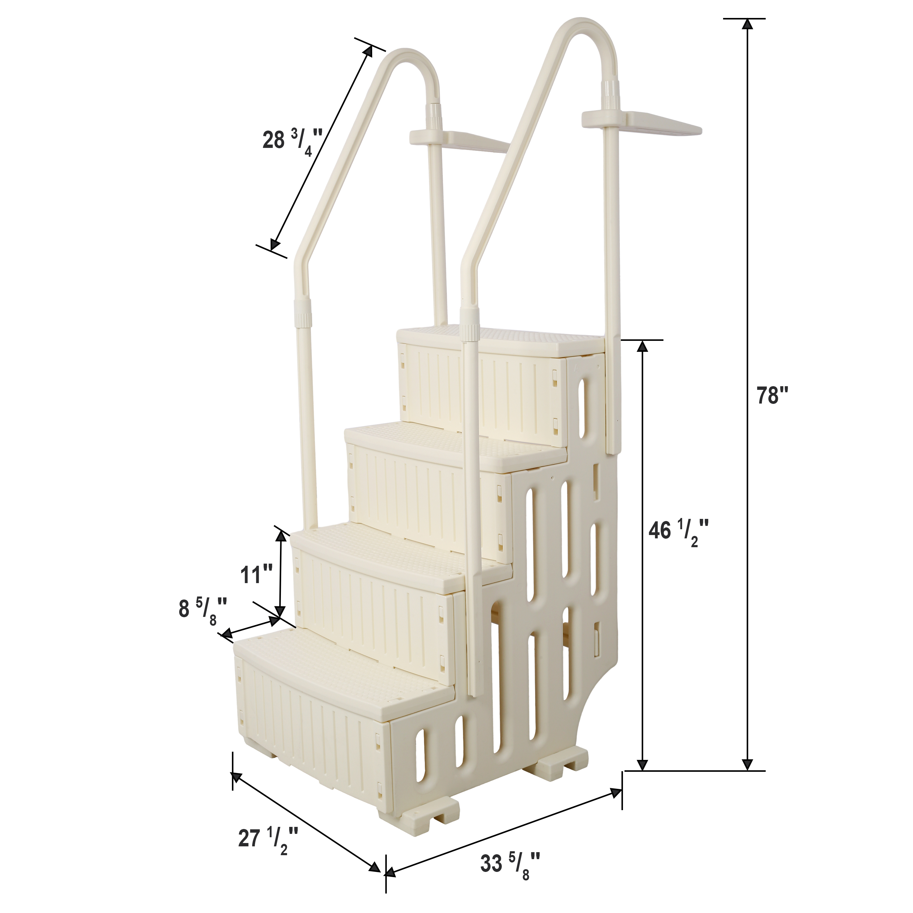 Heavy-Duty 4-Step Pool Ladder for Above Ground Pools with Handrails – Safe and Sturdy Stair Entry System, 400 lbs