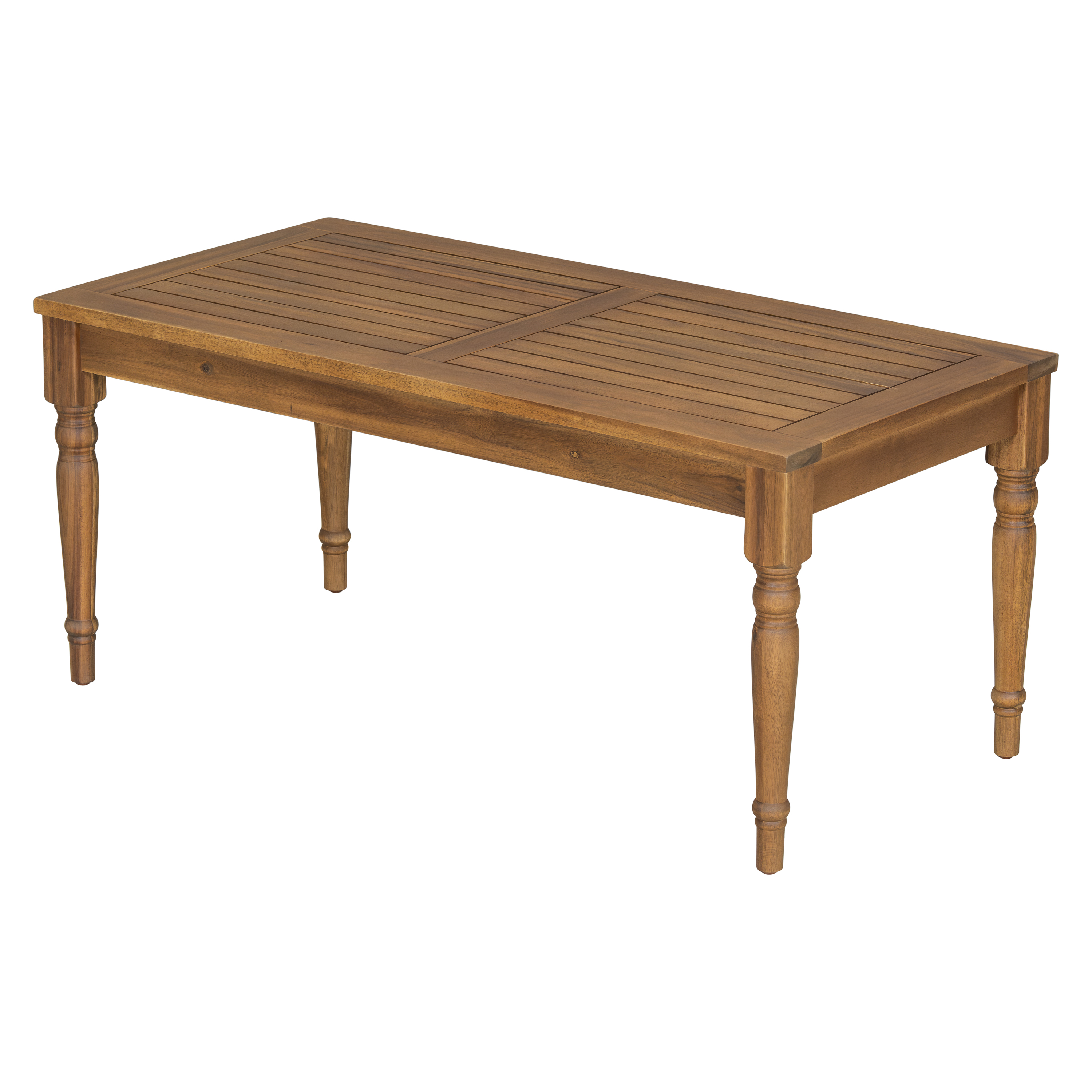EverCrystal Acacia Wood Outdoor Coffee Table, Classic Patio Coffee Table with Natural Finish for Garden, Backyard & Balcony