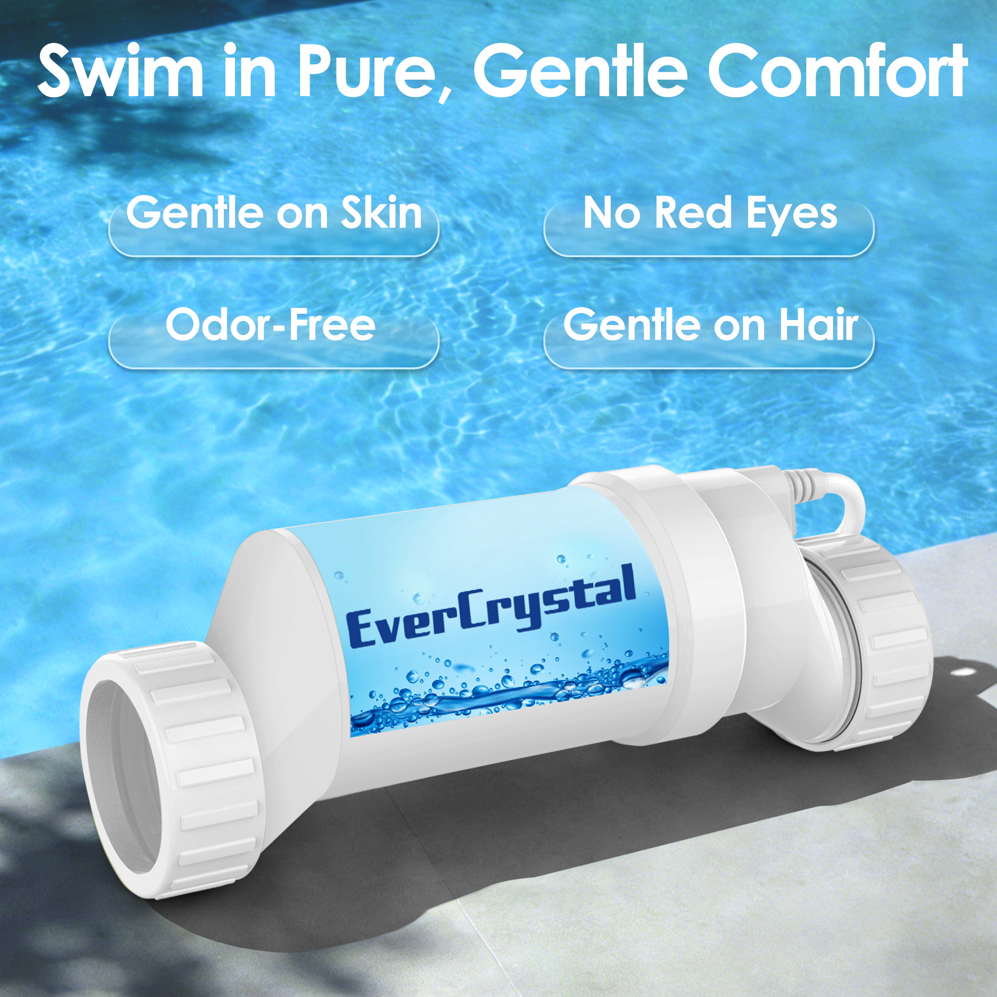 EverCrystal Salt Cell for Pool, Fits for Hayward Salt Cell T-15, Chlorine Generator Cell for Salt Water Pool, Up to 40,000 Gallon In-Ground Swimming Pools, 2-Year Warranty