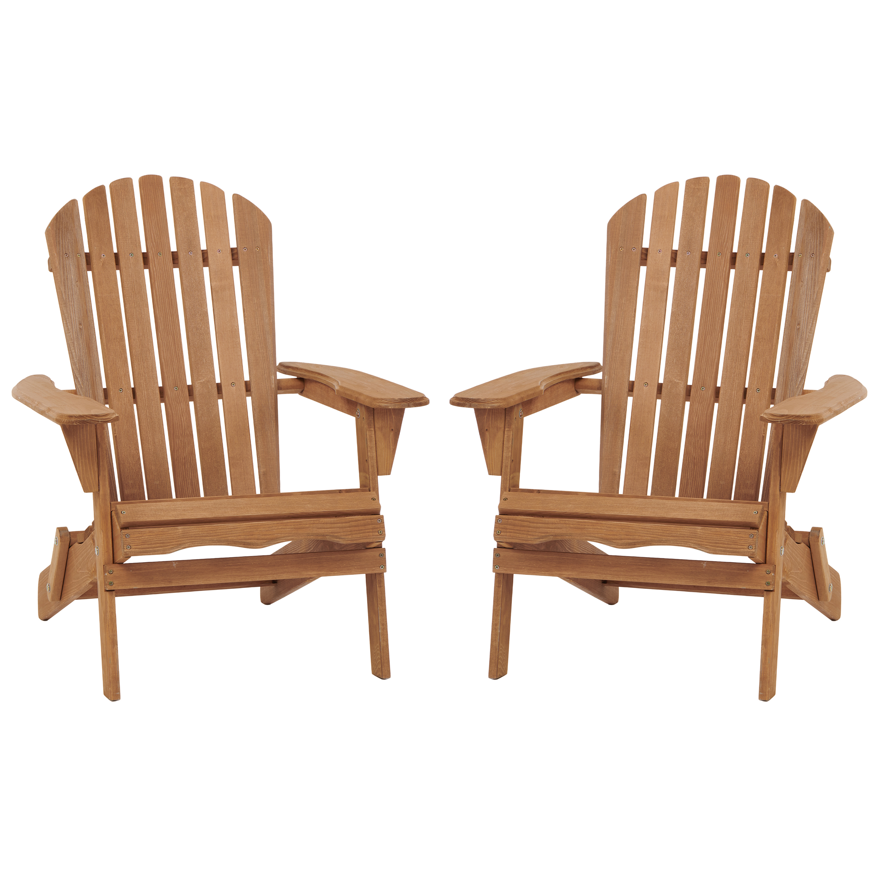 EverCrystal Outdoor Folding Wooden Chair Set, Low Profile Adirondack  Chairs with Pre-Assembled BackRest, Space-Saving Foldable Design, 220 lbs Weight Capacity, for Garden Backyard Porch Pool
