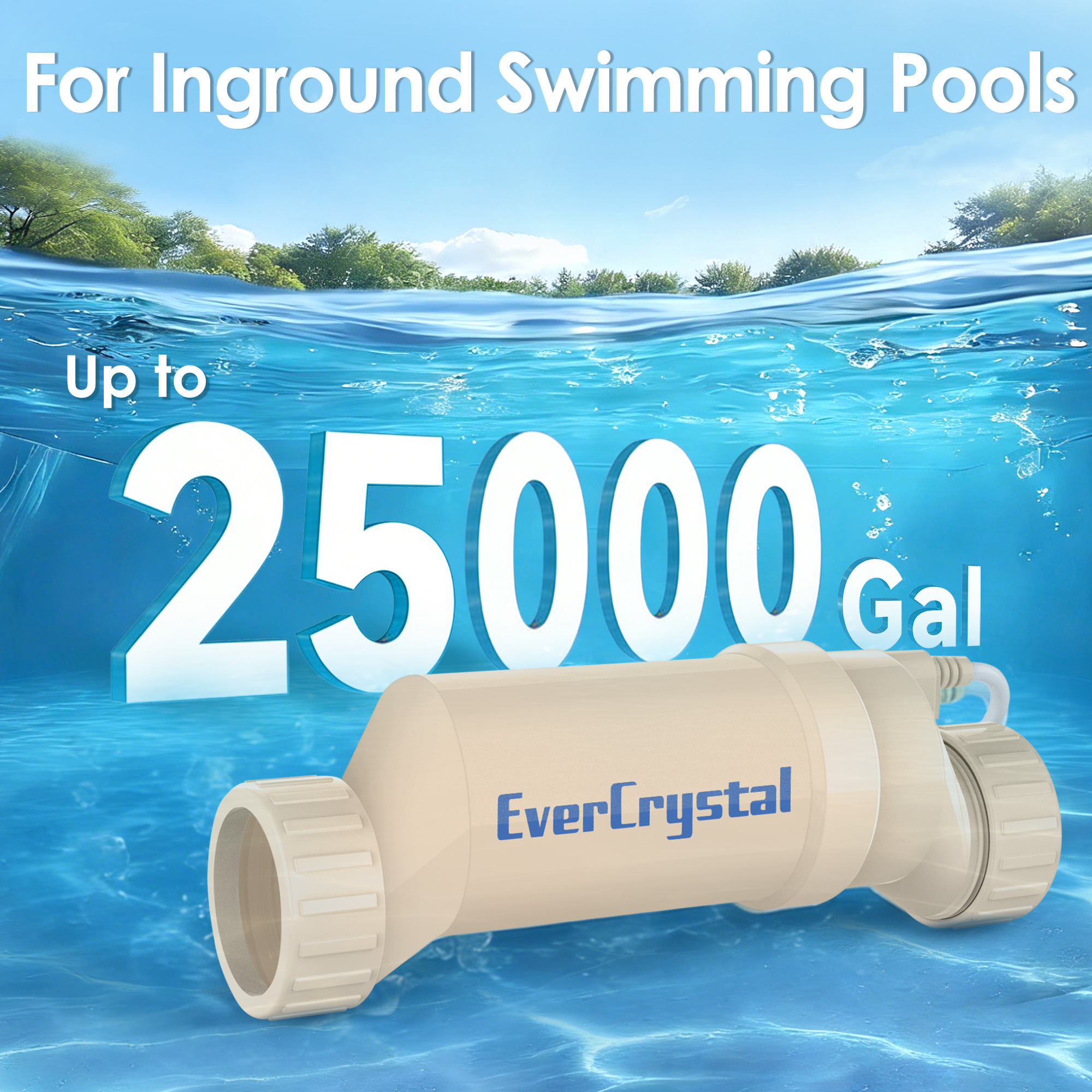 EverCrystal Salt Cell for Pool, Fits for Hayward Salt Cell T-9, Chlorine Generator Cell for Salt Water Pool, Up to 25,000 Gallon In-Ground Swimming Pools
