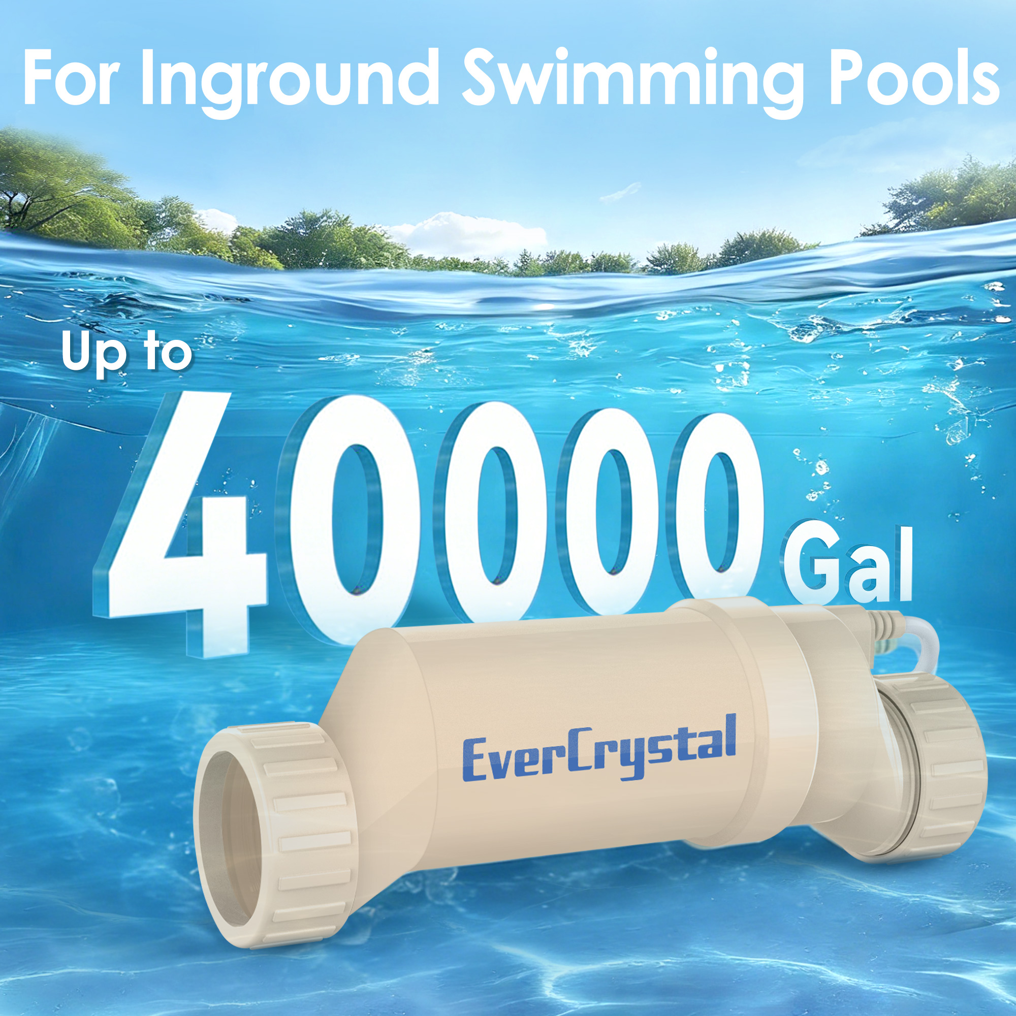 EverCrystal Salt Cell for Pool, Fits for Hayward Salt Cell T-15, Chlorine Generator Cell for Salt Water Pool, Up to 40,000 Gallon In-Ground Swimming Pools