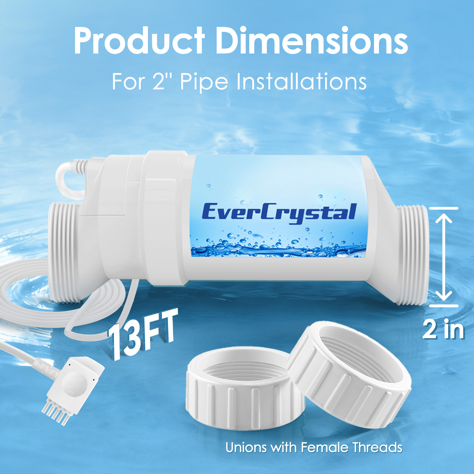 EverCrystal Salt Cell for Pool, Fits for Hayward Salt Cell T-15, Chlorine Generator Cell for Salt Water Pool, Up to 40,000 Gallon In-Ground Swimming Pools, 2-Year Warranty