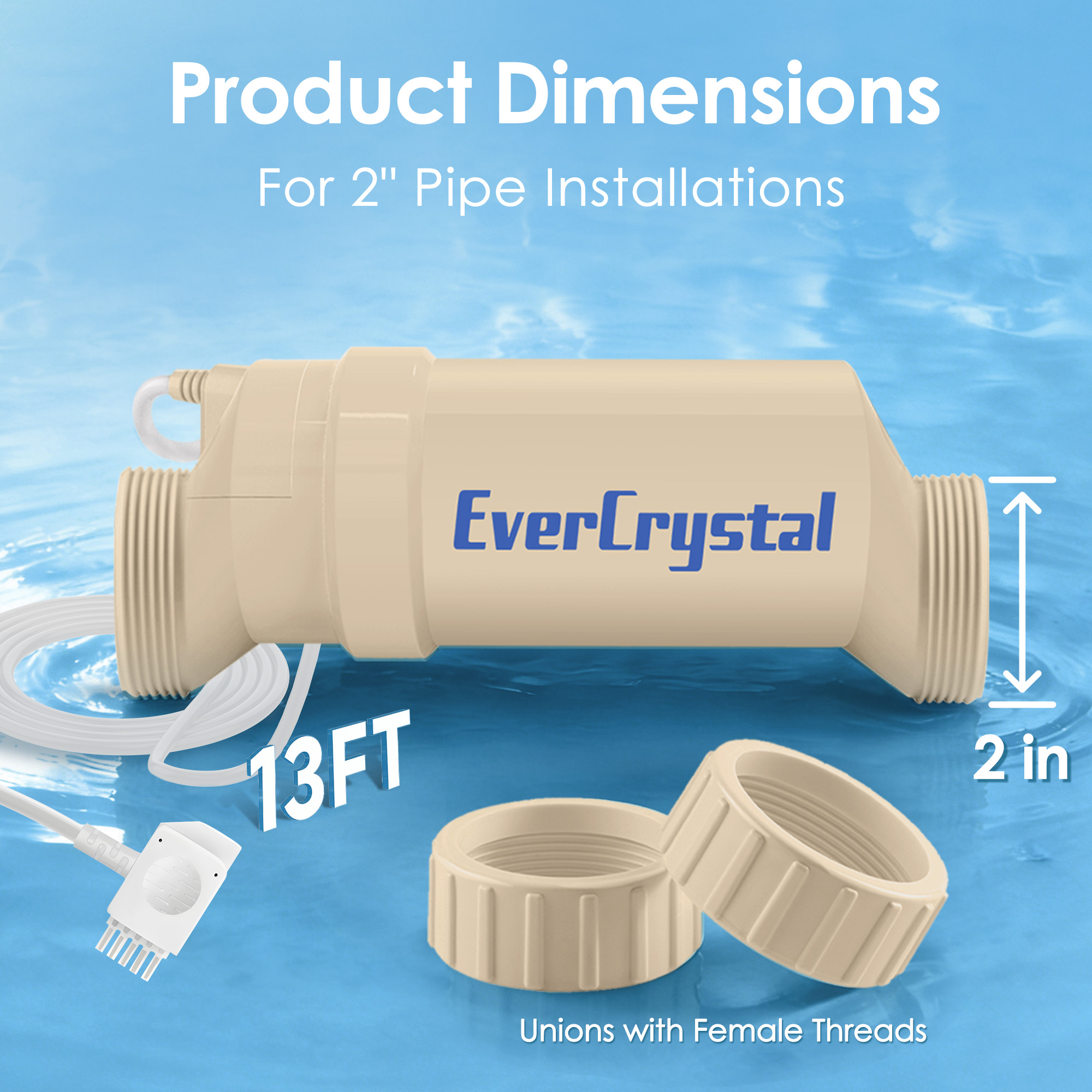 EverCrystal Salt Cell for Pool, Fits for Hayward Salt Cell T-15, Chlorine Generator Cell for Salt Water Pool, Up to 40,000 Gallon In-Ground Swimming Pools