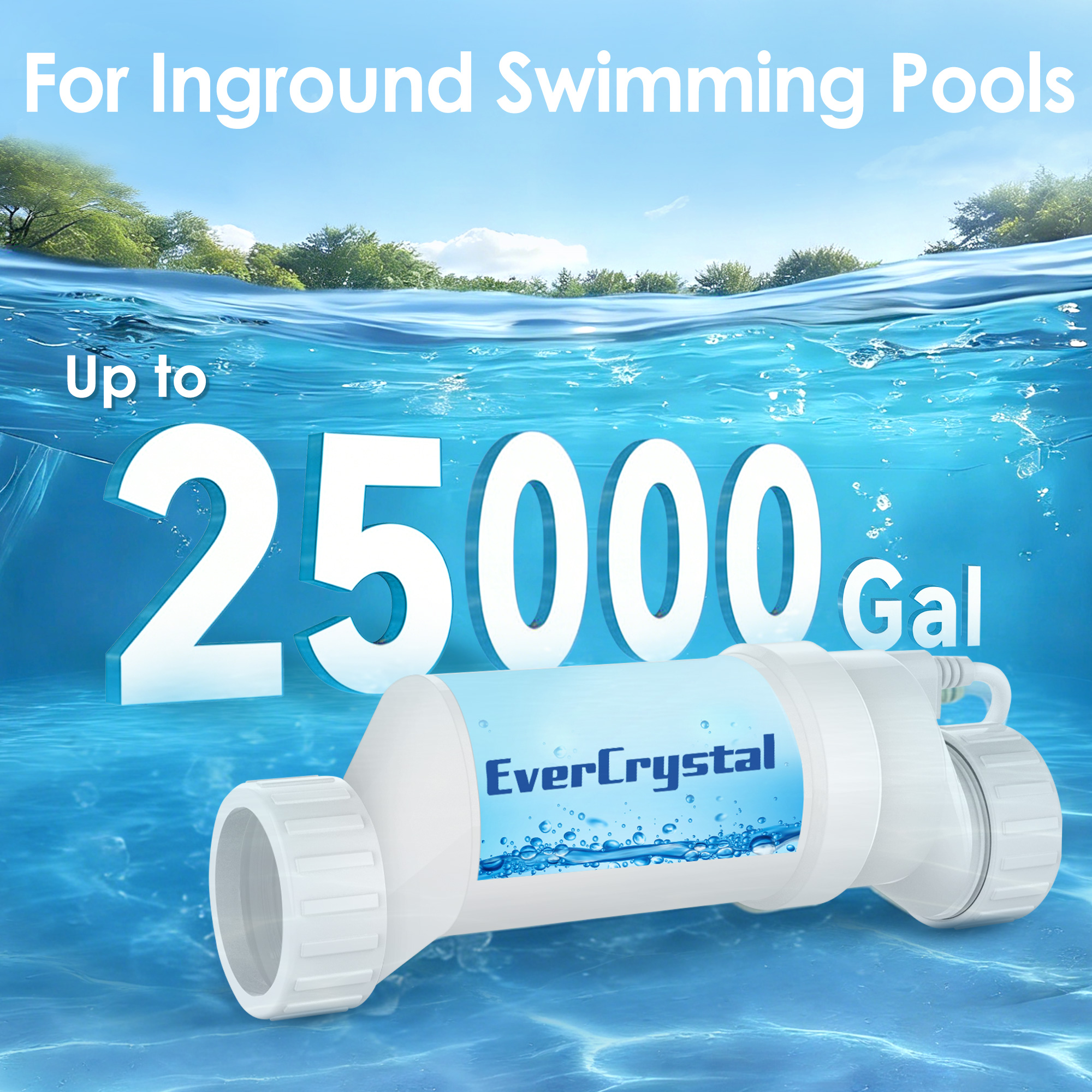 EverCrystal Salt Cell for Pool, Fits for Hayward Salt Cell T-9, Chlorine Generator Cell for Salt Water Pool, Up to 25,000 Gallon In-Ground Swimming Pools, 2-Year Warranty