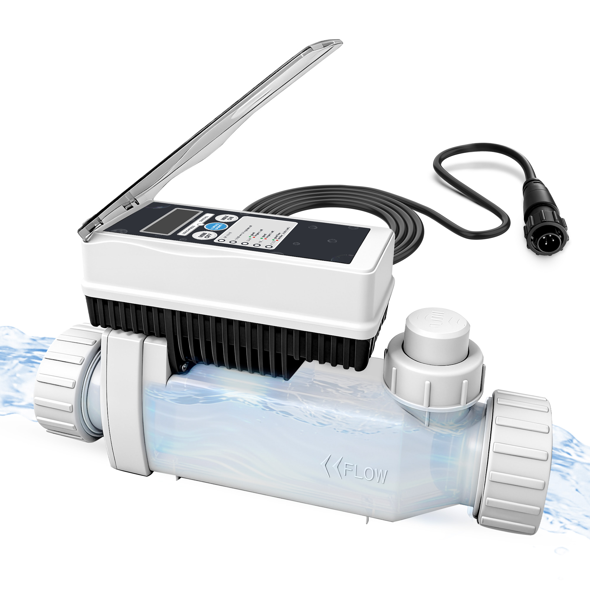 Salt Cell for Pool - Fits for Pentair Salt Cell, Upgraded Flow Switch with Temp/Salinity Sensor, Replacement Salt Cell Chlorine Generator, up to 20,000 Gal Pool
