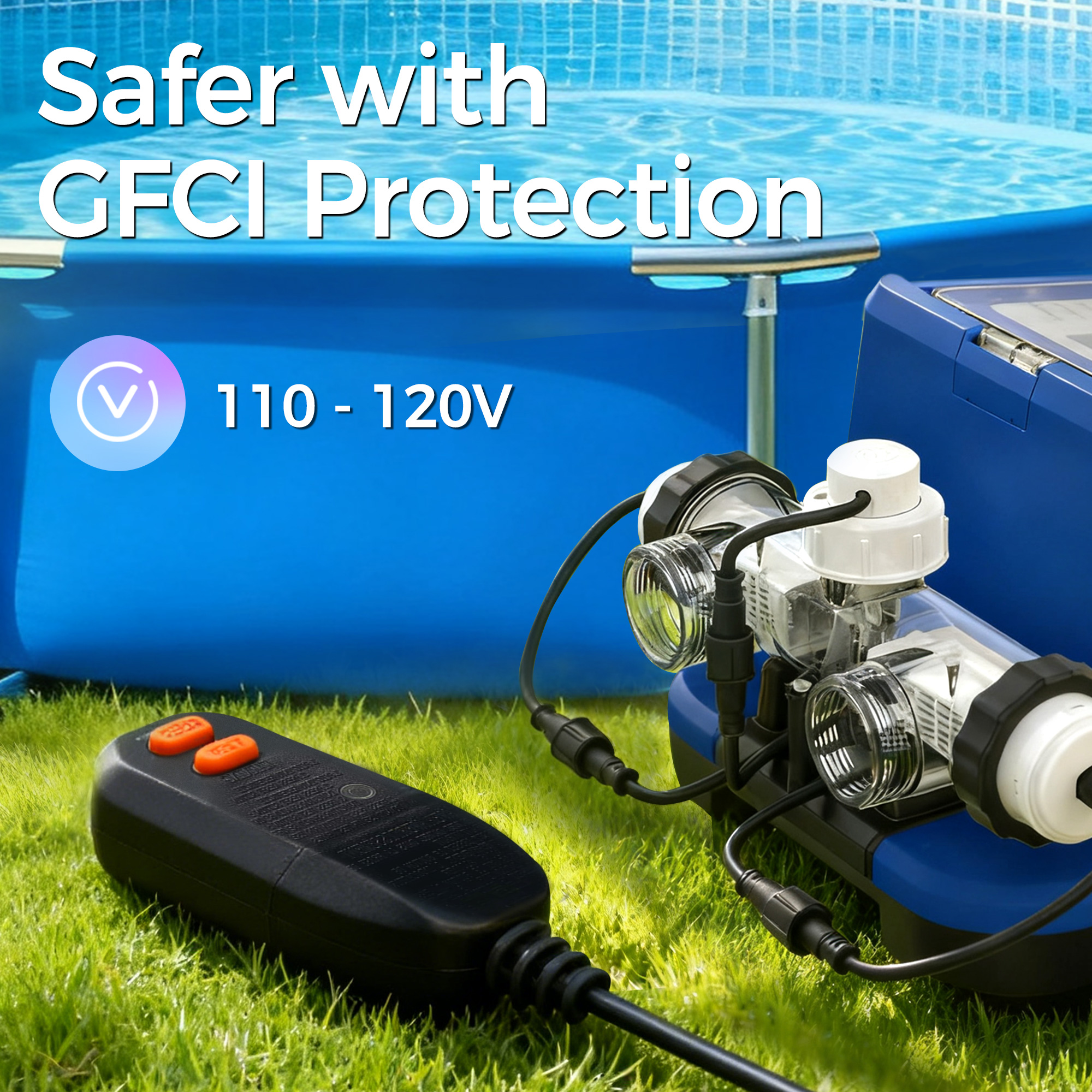 Salt Water Pool Chlorinator System —— Up to 20,000 Gallons, Smart Salt Chlorine Generator with LCD Display, GFCI Plug & Precision Calibration, Pool Salt System for Above Ground Pools