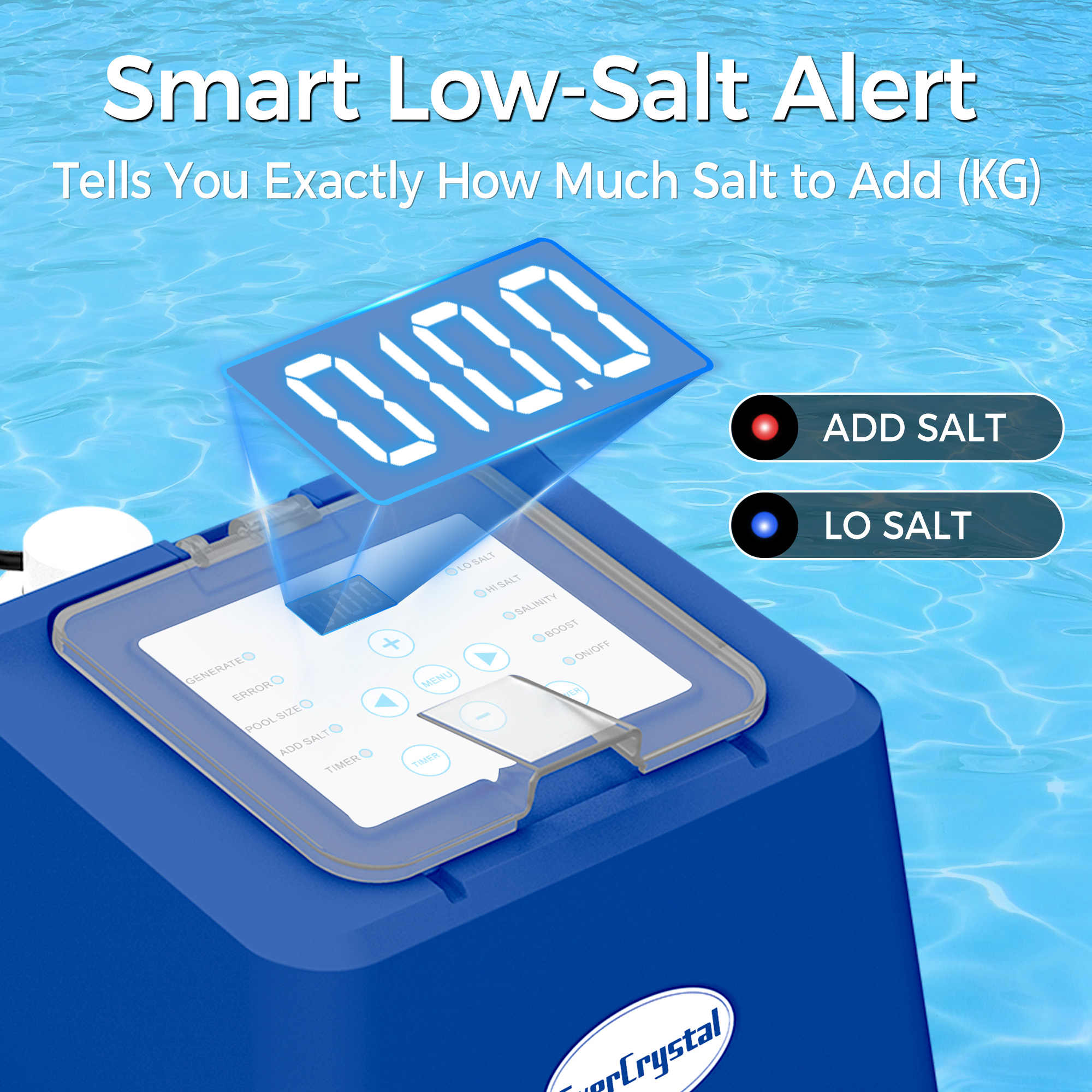 Salt Water Pool Chlorinator System —— Up to 20,000 Gallons, Smart Salt Chlorine Generator with LCD Display, GFCI Plug & Precision Calibration, Pool Salt System for Above Ground Pools