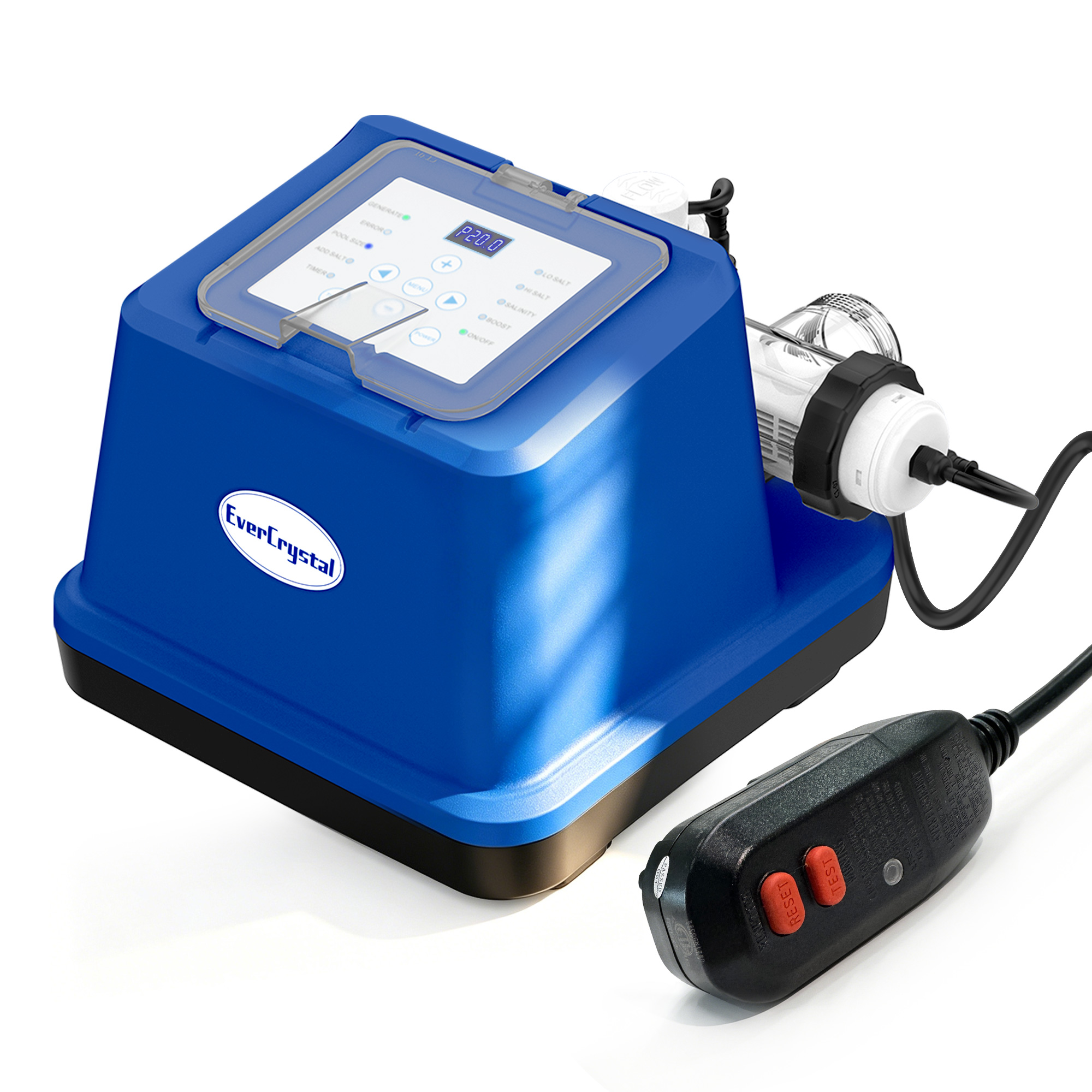 Salt Water Pool Chlorinator System —— Up to 20,000 Gallons, Smart Salt Chlorine Generator with LCD Display, GFCI Plug & Precision Calibration, Pool Salt System for Above Ground Pools