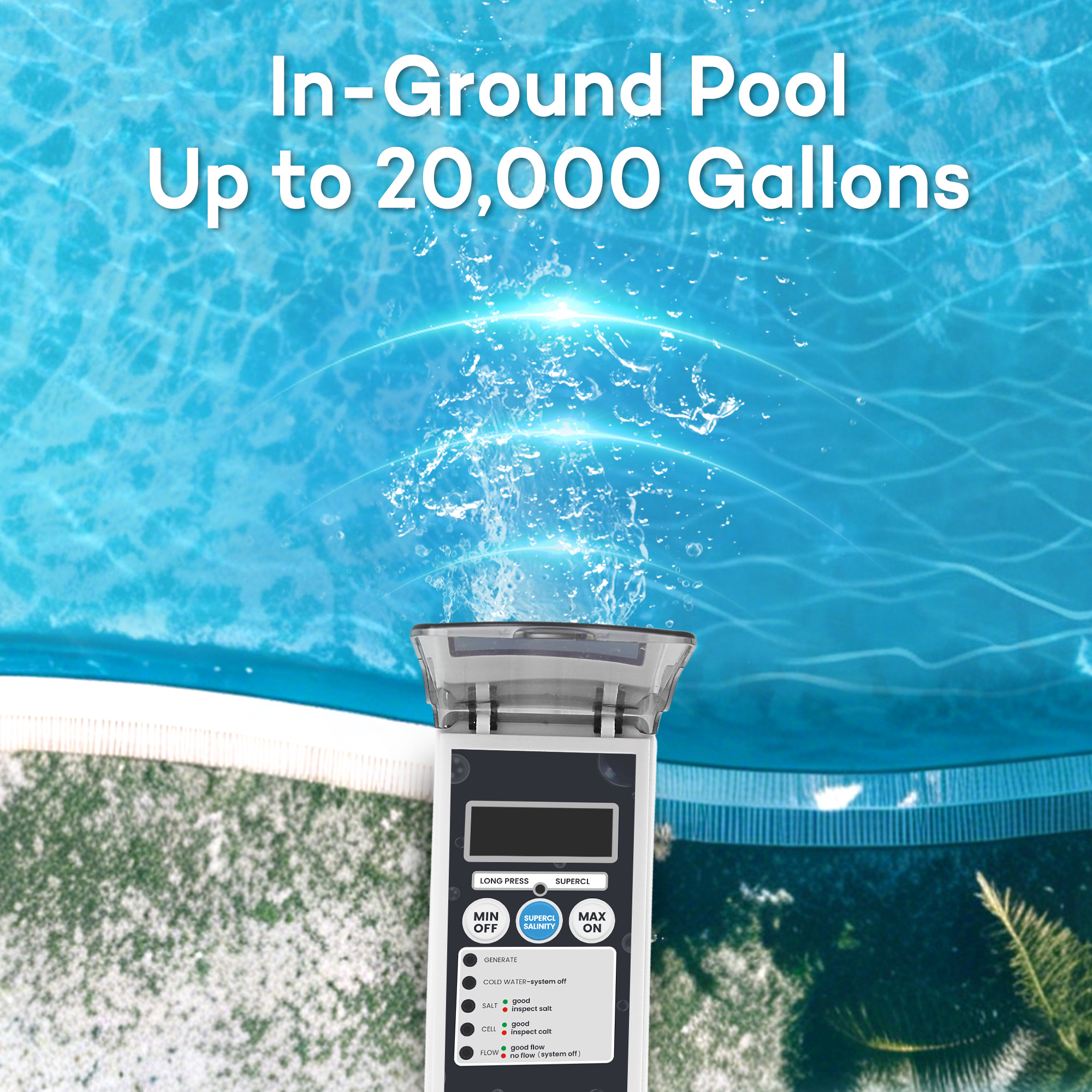 Salt Cell for Pool - Fits for Pentair Salt Cell, Upgraded Flow Switch with Temp/Salinity Sensor, Replacement Salt Cell Chlorine Generator, up to 20,000 Gal Pool