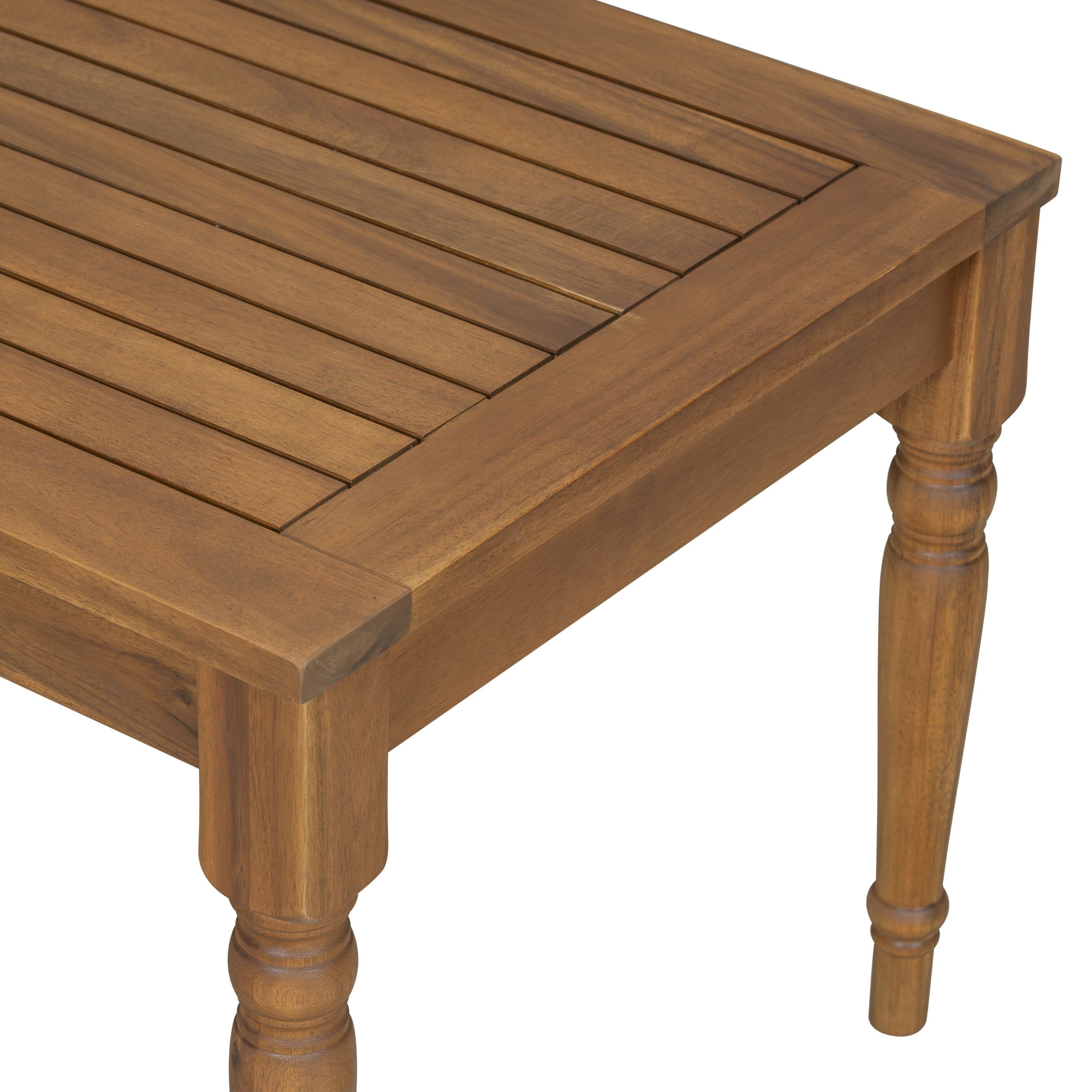 EverCrystal Acacia Wood Outdoor Coffee Table, Classic Patio Coffee Table with Natural Finish for Garden, Backyard & Balcony