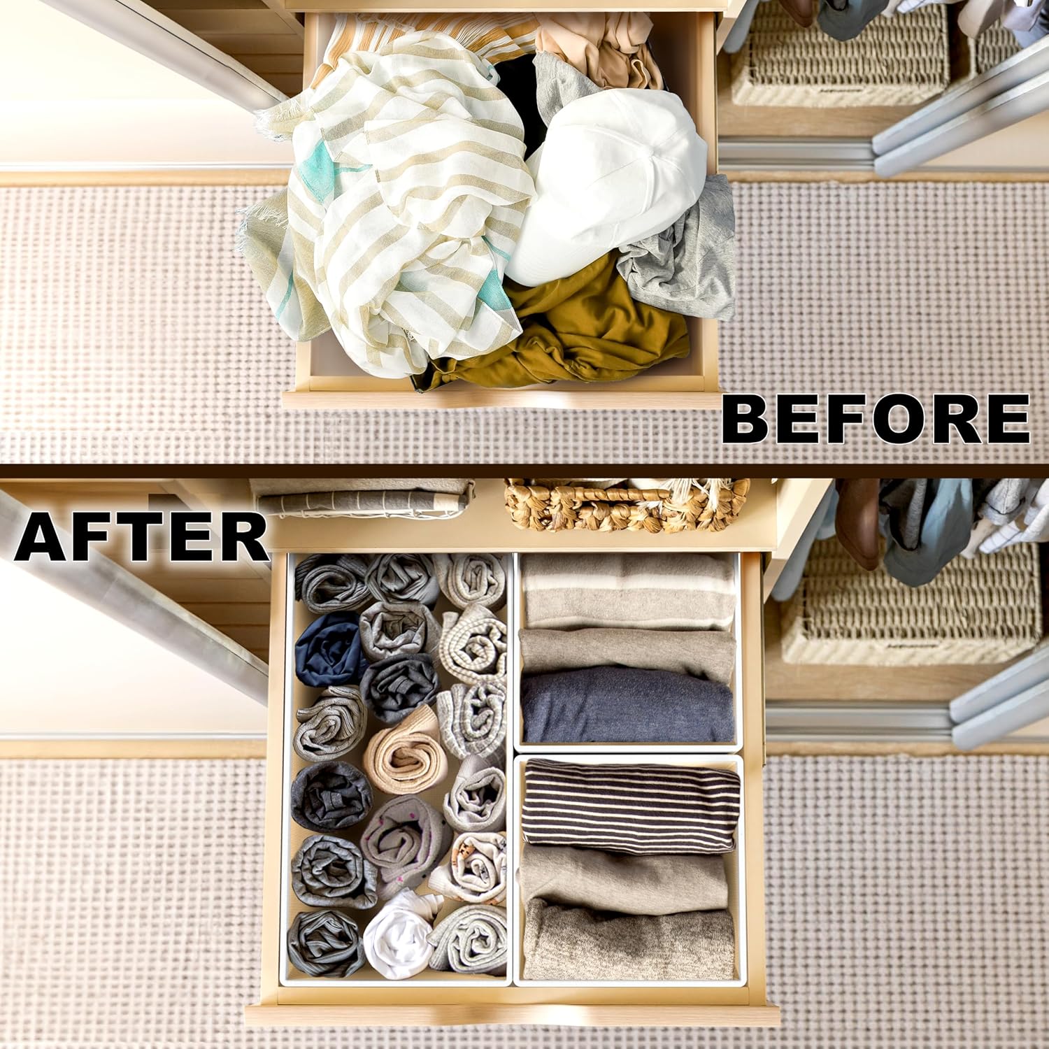 🧺 Foldable Fabric Storage Basket