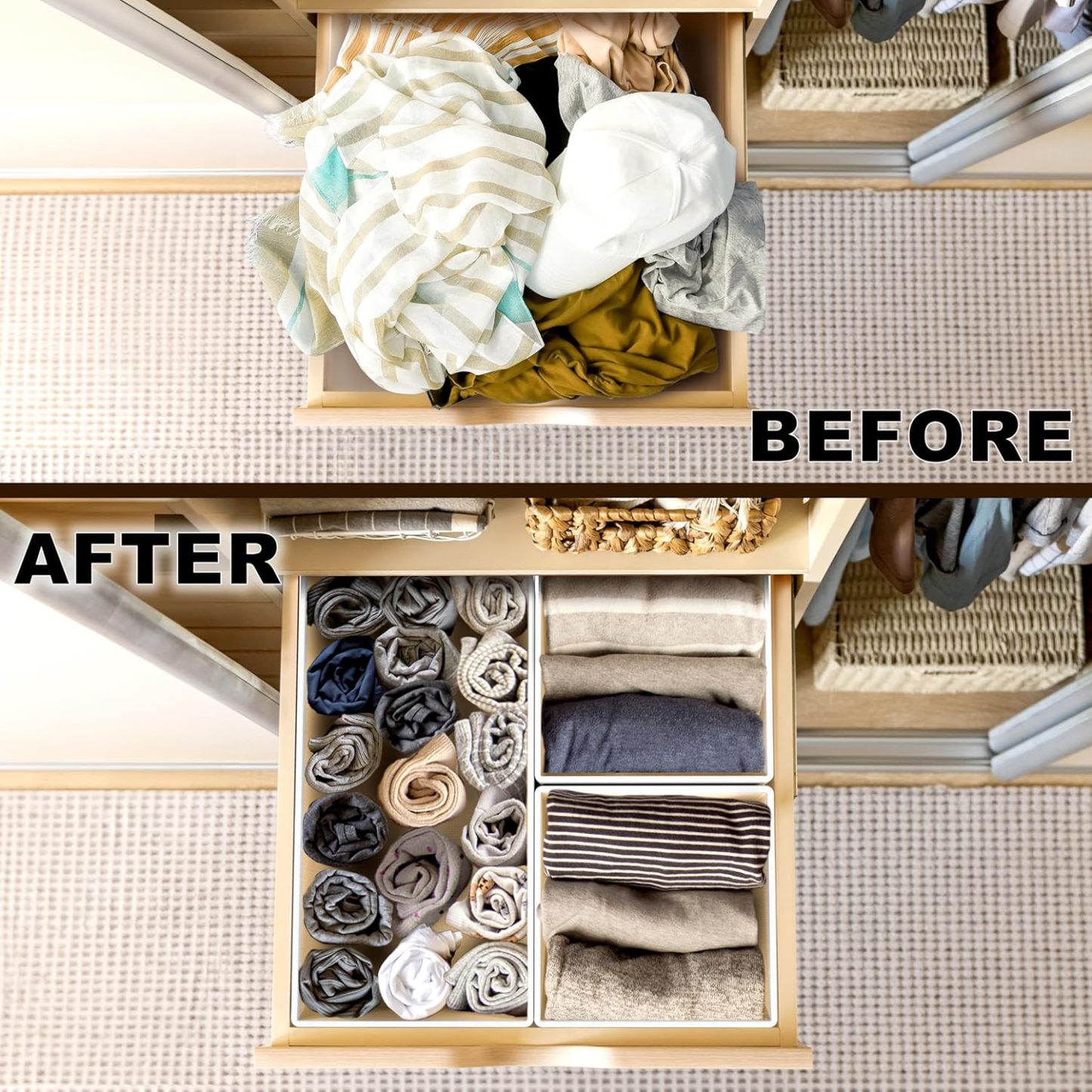 🧺 Foldable Fabric Storage Basket