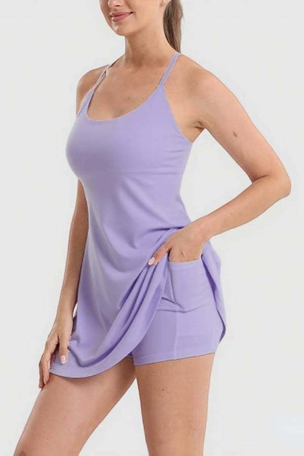 Women’s Athletic Mini Dress with Built-In Shorts