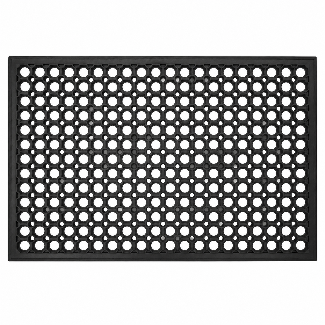 Outdoor Fußmatte Gummi Schwarz 50x80 cm mit Wabenstruktur