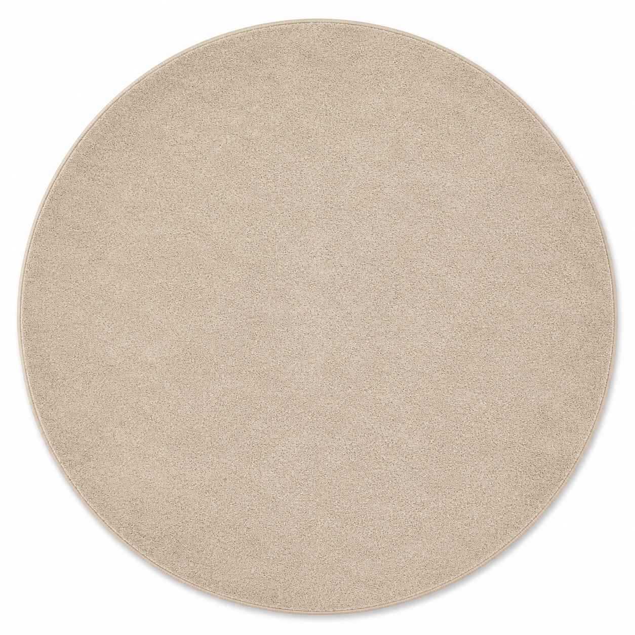 Runder Kurzflor Teppich Sand 160 cm für Essbereich und Lounge