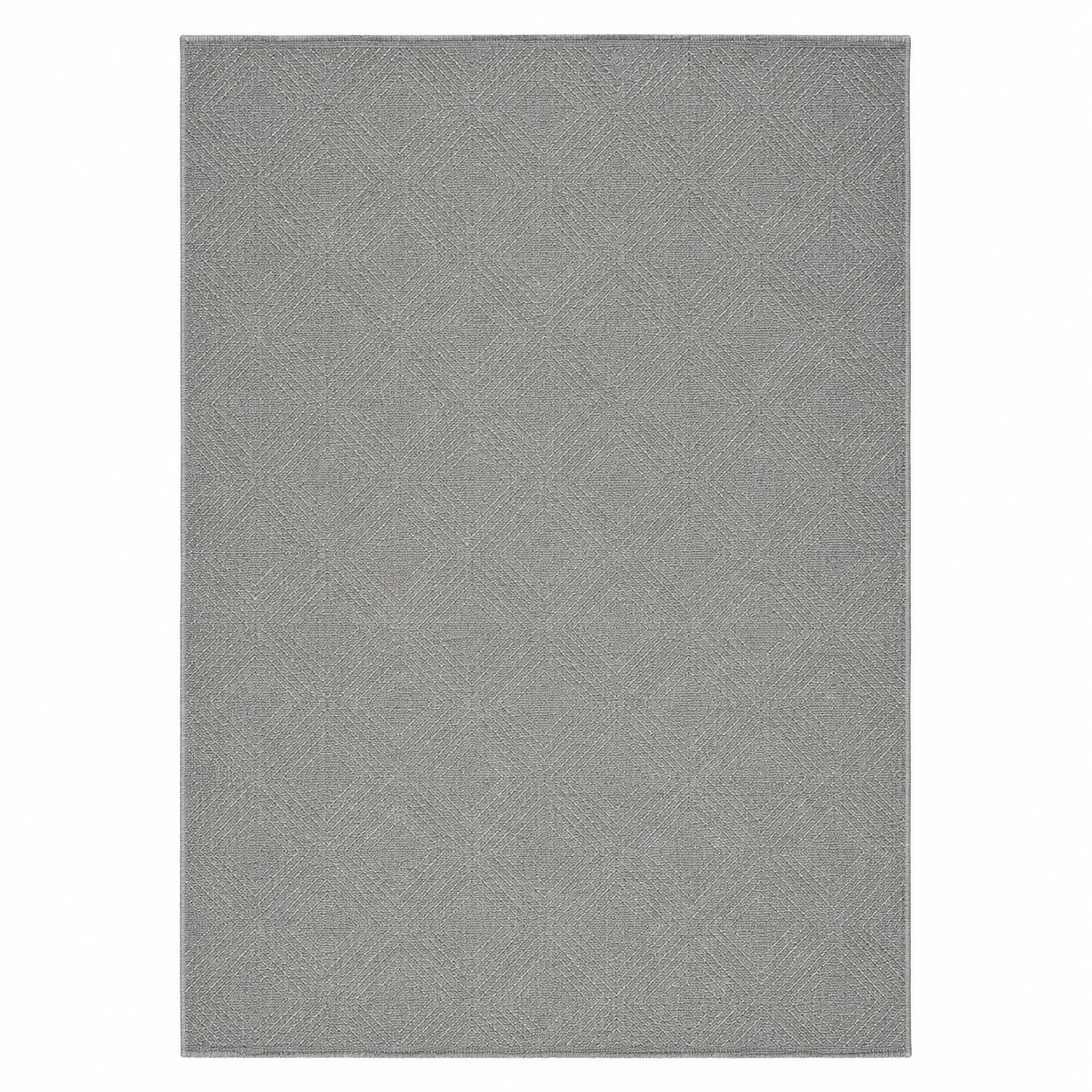 Outdoor Teppich Grau 120x180 cm mit geometrischem Muster